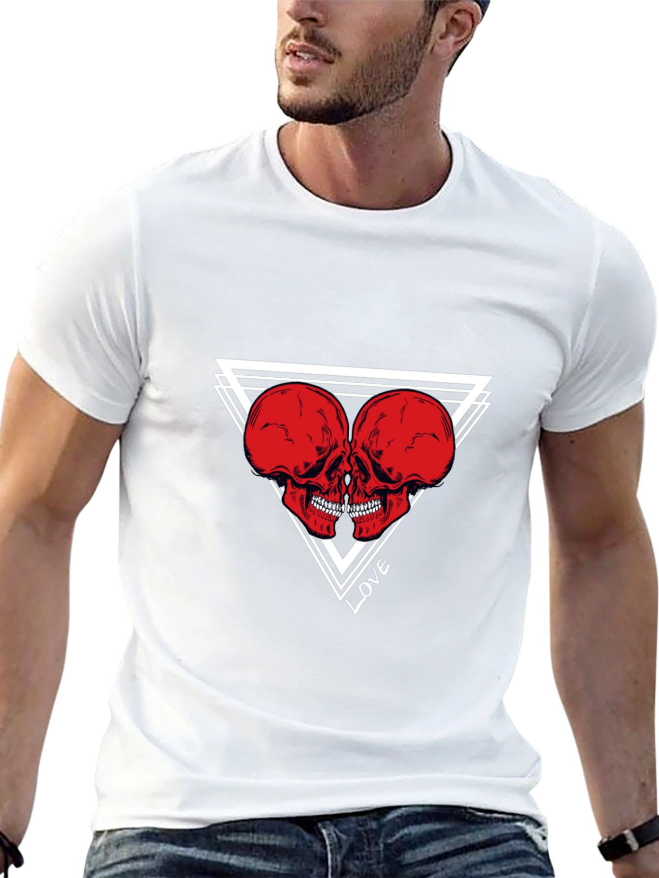 Skull Love Graphic Tee - Black