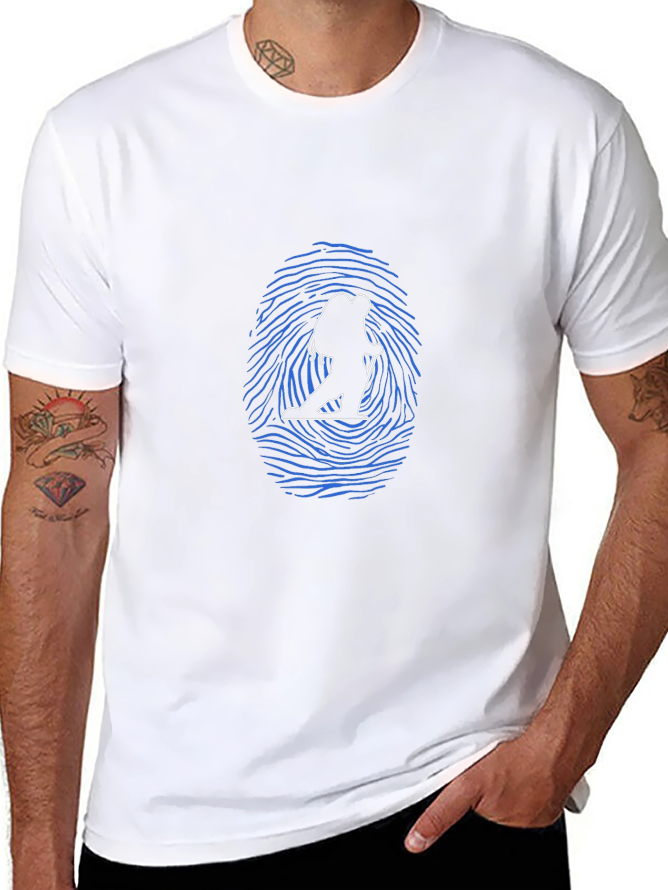 Hiking Silhouette Graphic Tee - Black