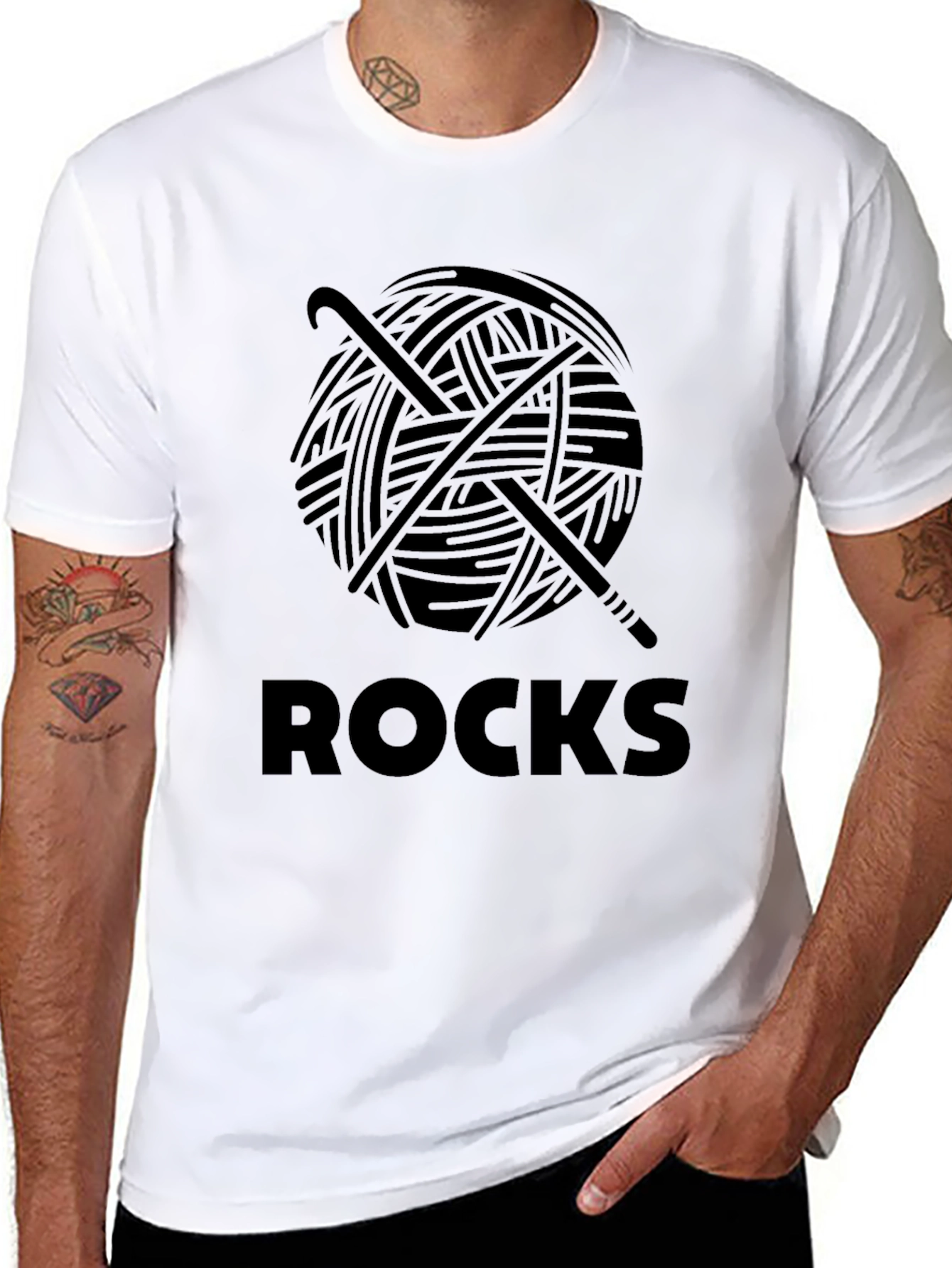 Crochet Rocks T-Shirt -  Yarn & Hook Design