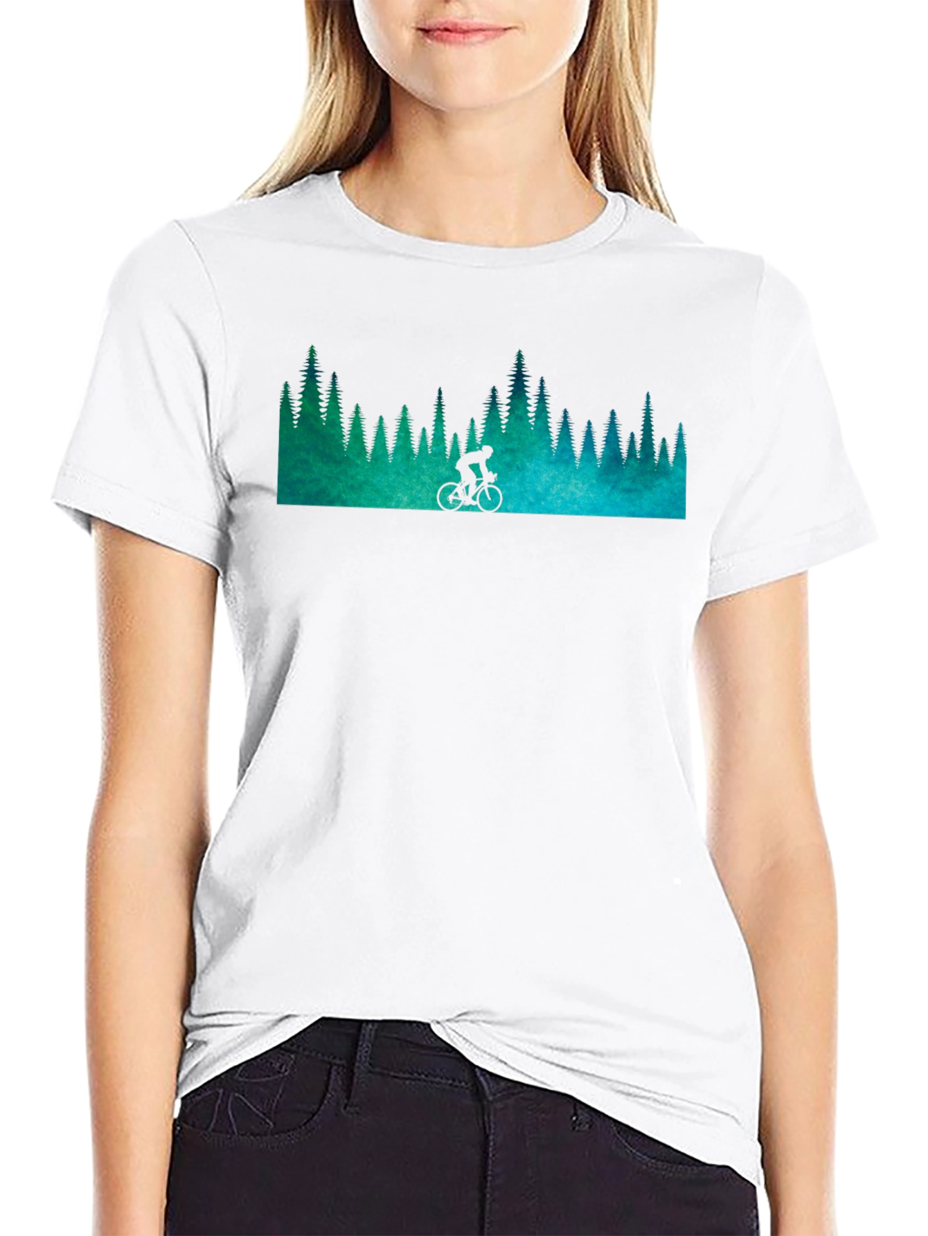 Mountain Biker Forest Graphic Tee