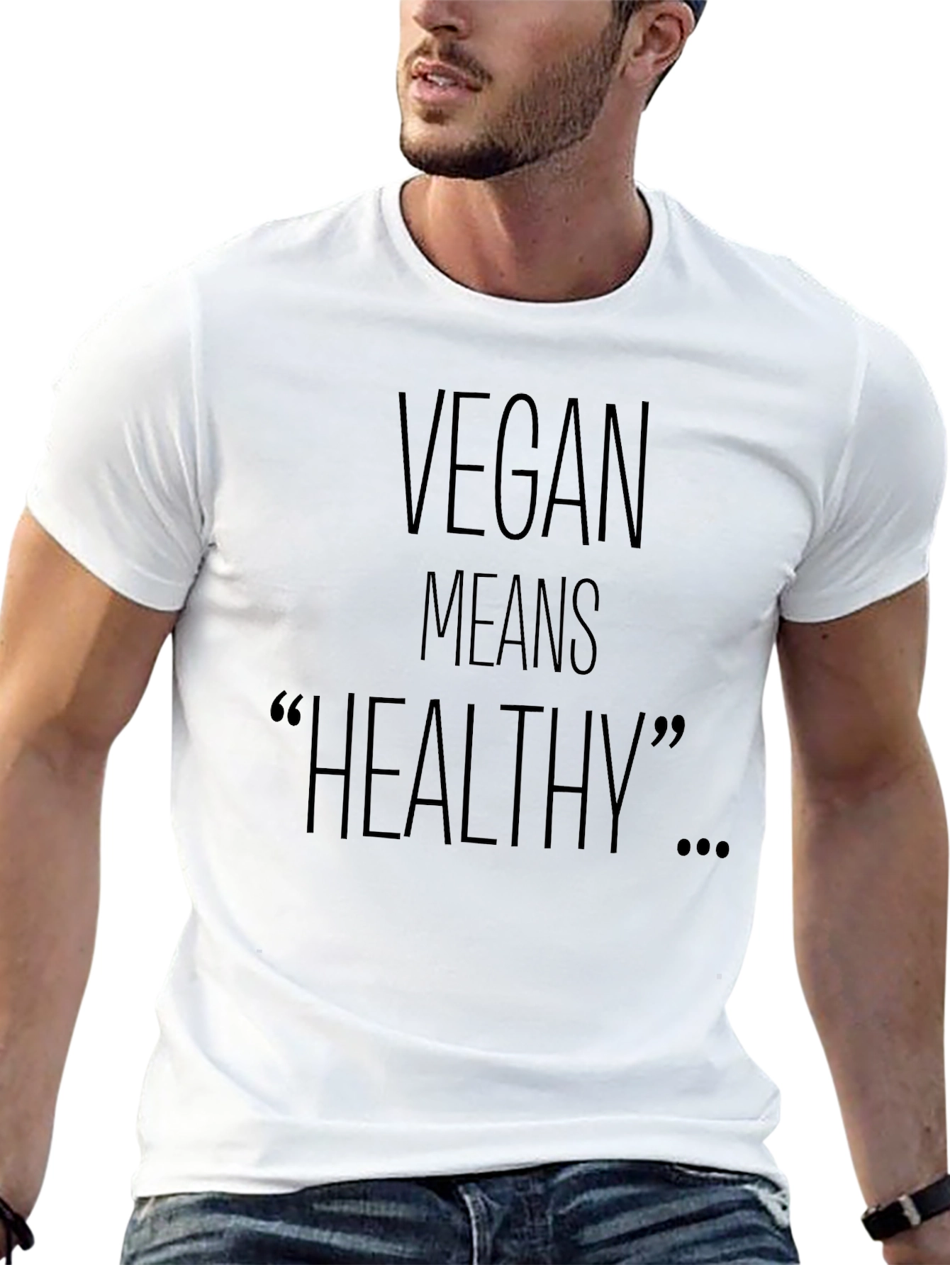 Vegan Means Healthy Black T-Shirt