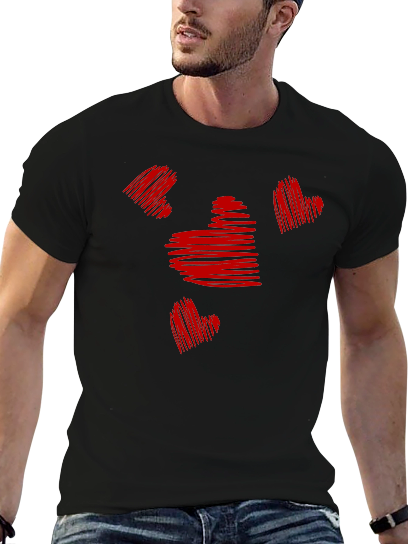 Heart Scribble Graphic Tee - Stylish Casual Wear