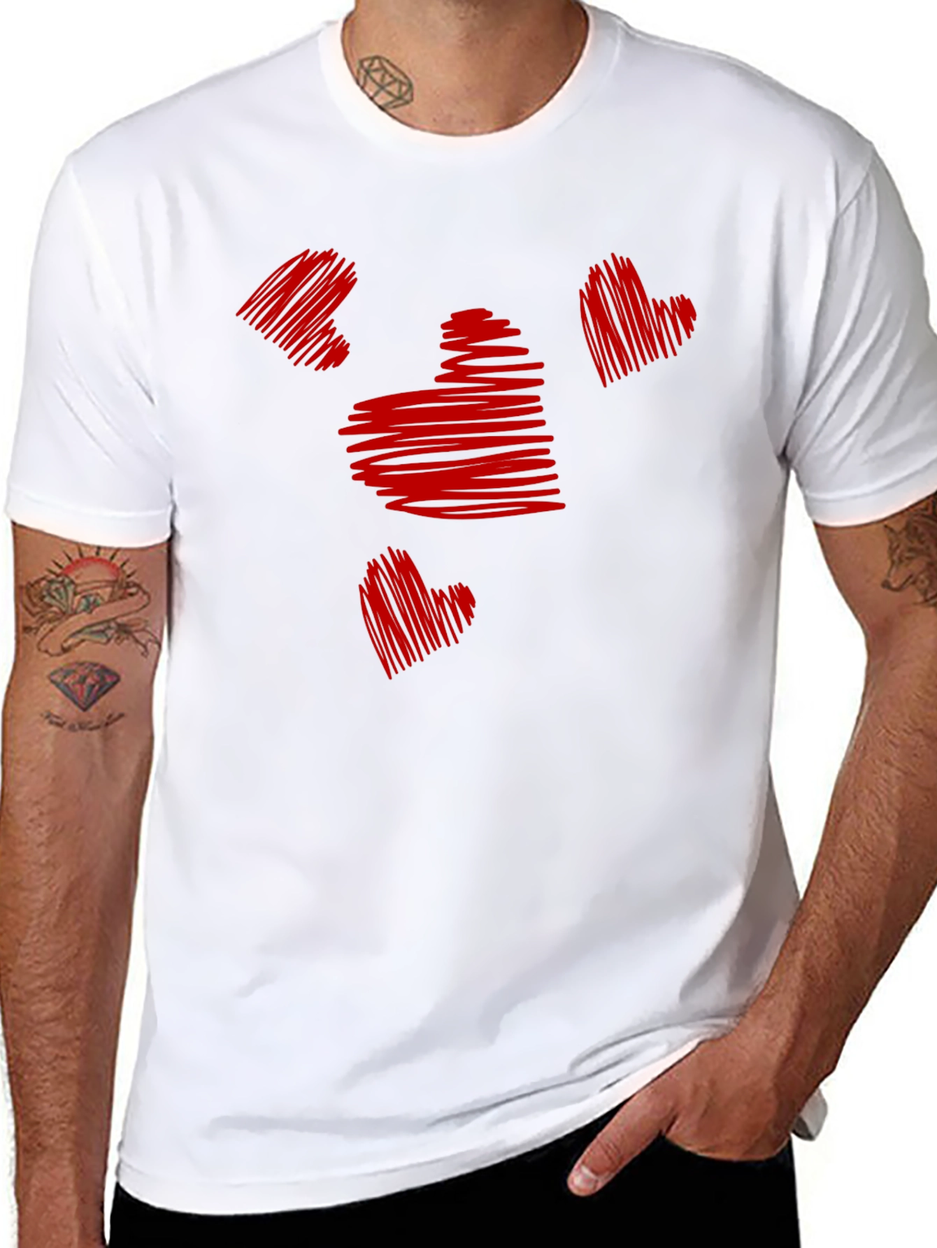 Heart Scribble Graphic Tee - Stylish Casual Wear
