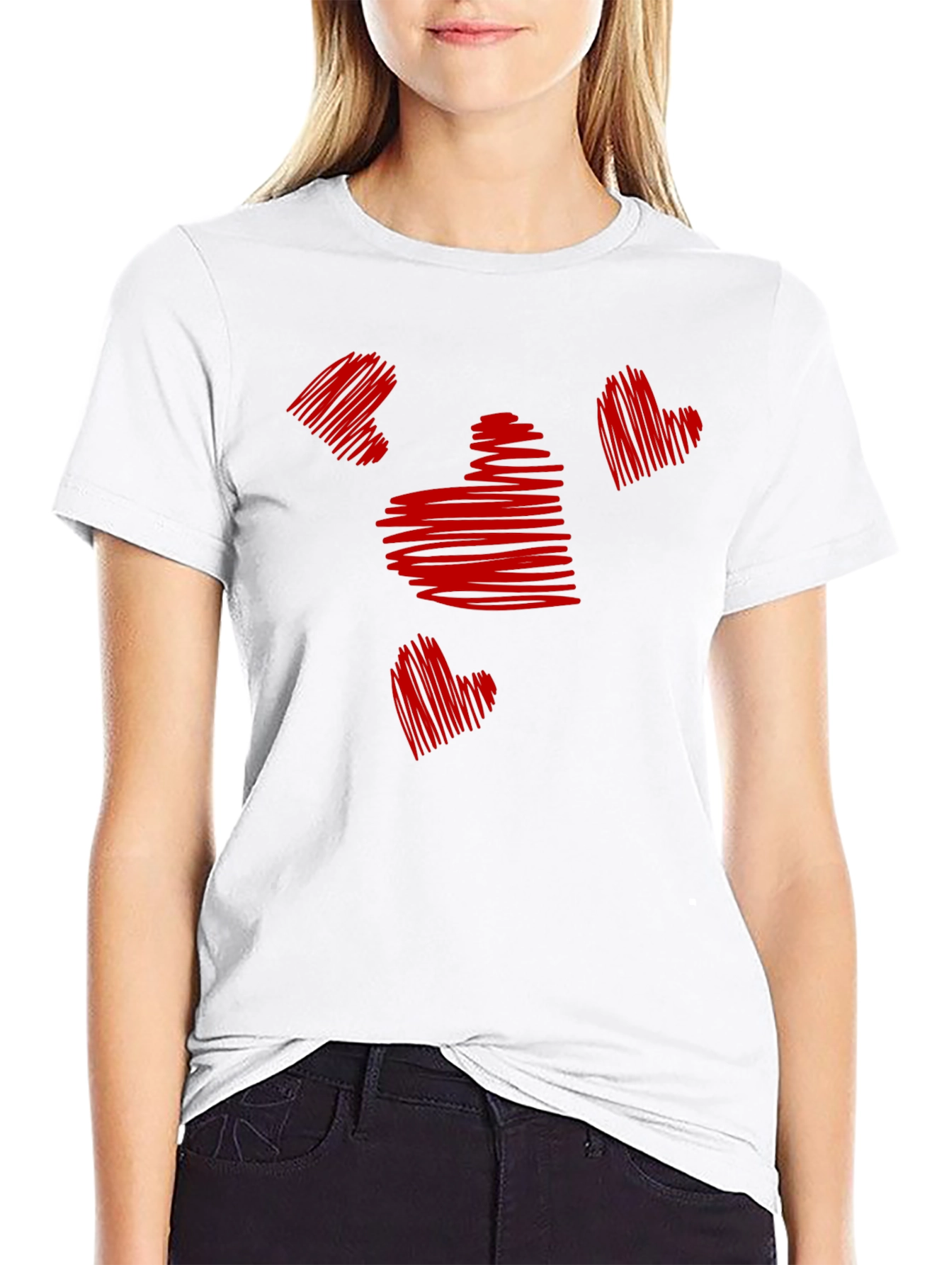 Heart Scribble Graphic Tee - Stylish Casual Wear