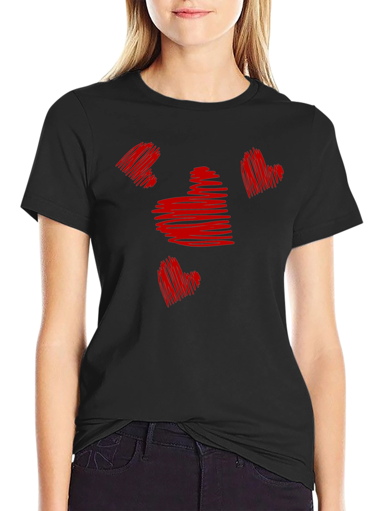 Heart Scribble Graphic Tee - Stylish Casual Wear