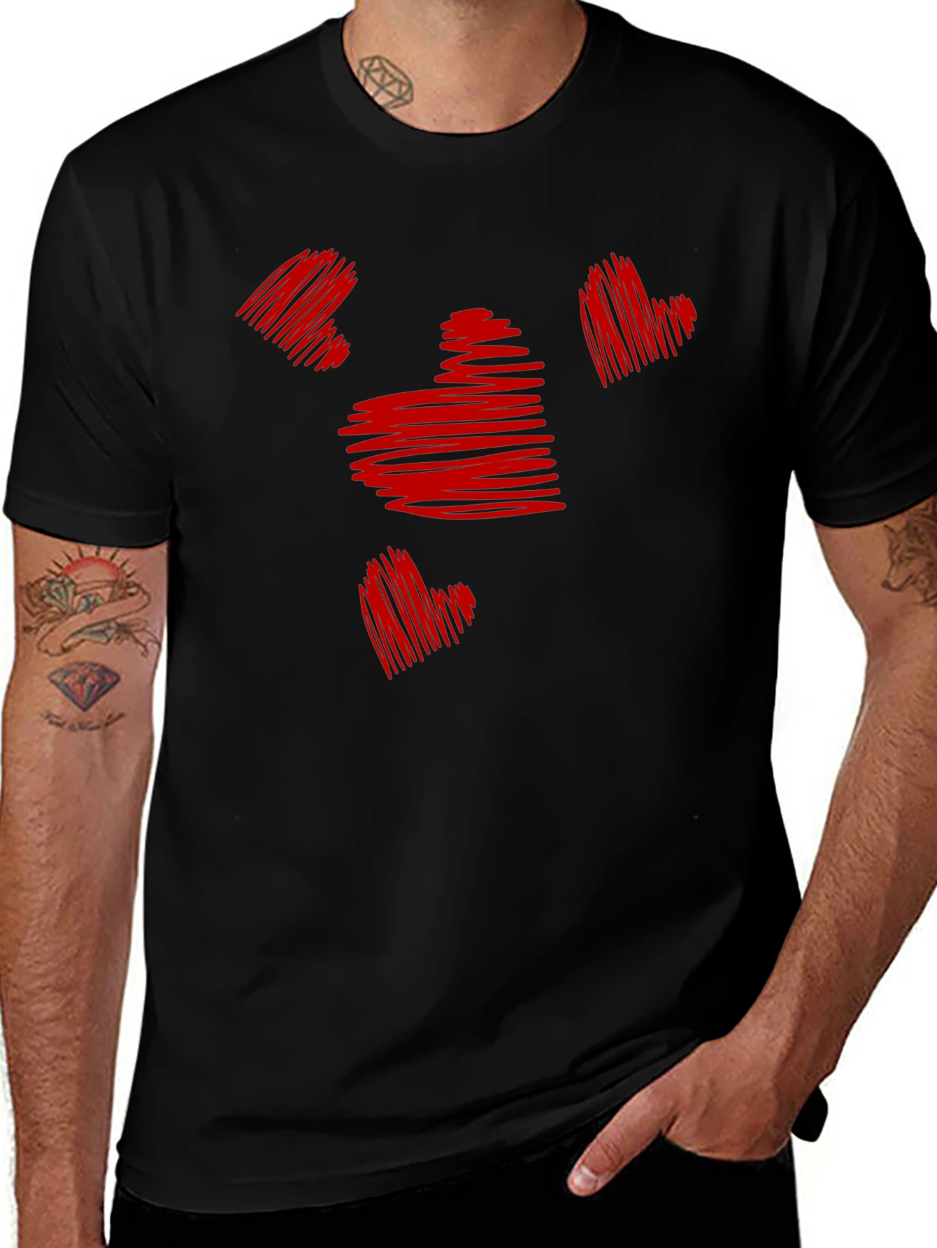 Heart Scribble Graphic Tee - Stylish Casual Wear