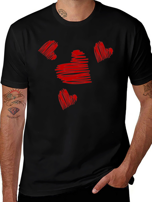 Heart Scribble Graphic Tee - Stylish Casual Wear