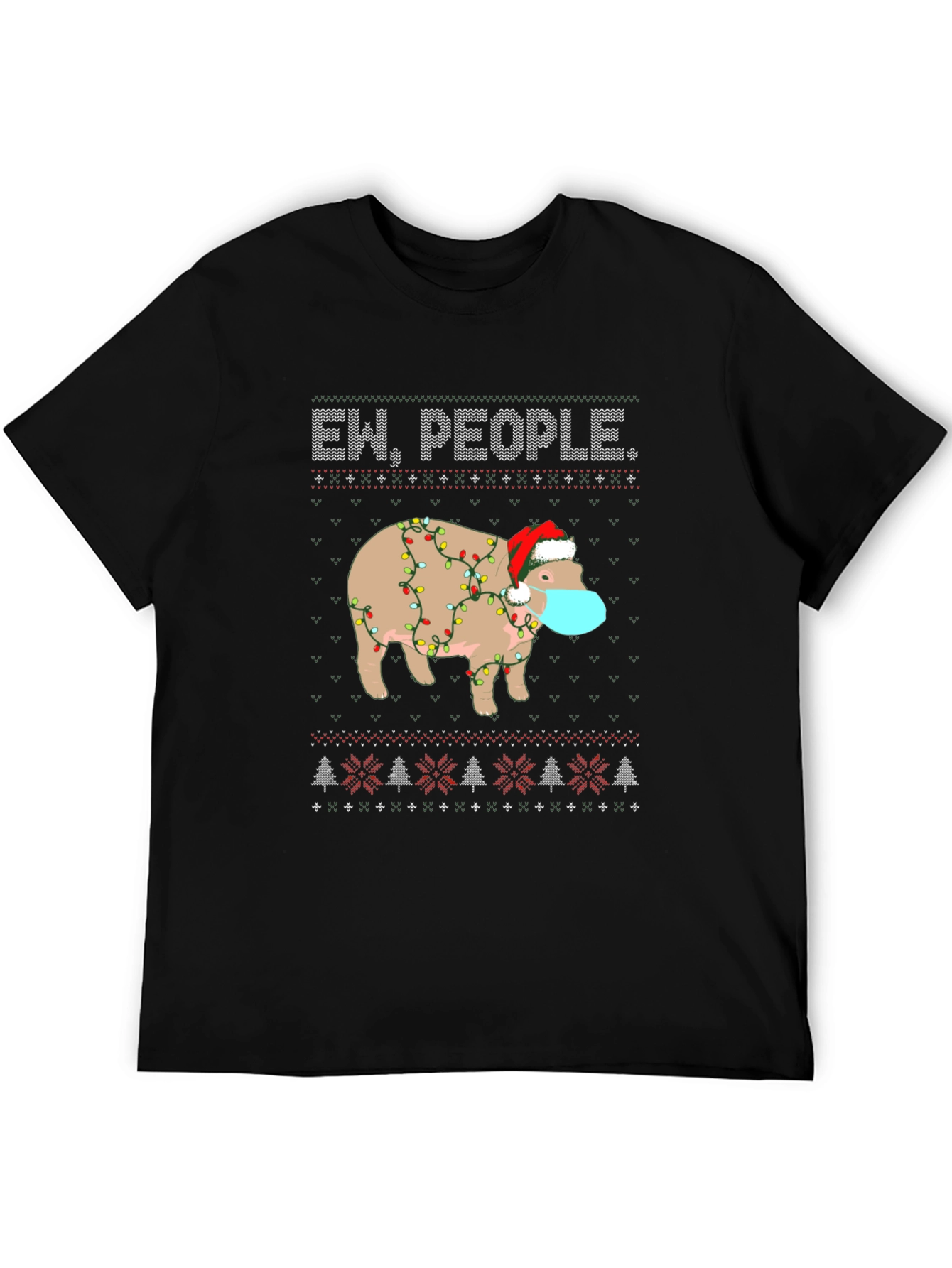 Ew People Christmas Hippo T-Shirt