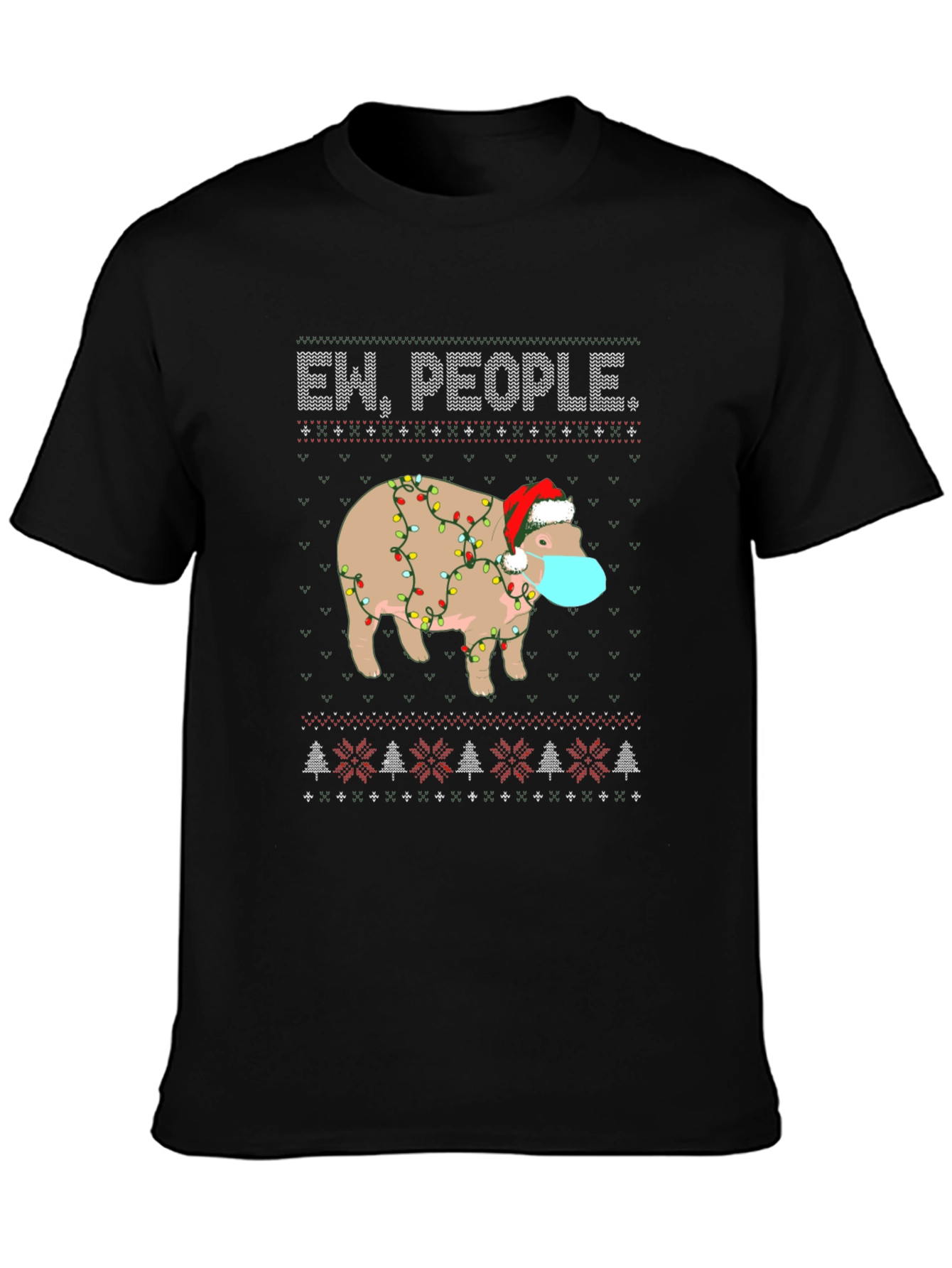 Ew People Christmas Hippo T-Shirt
