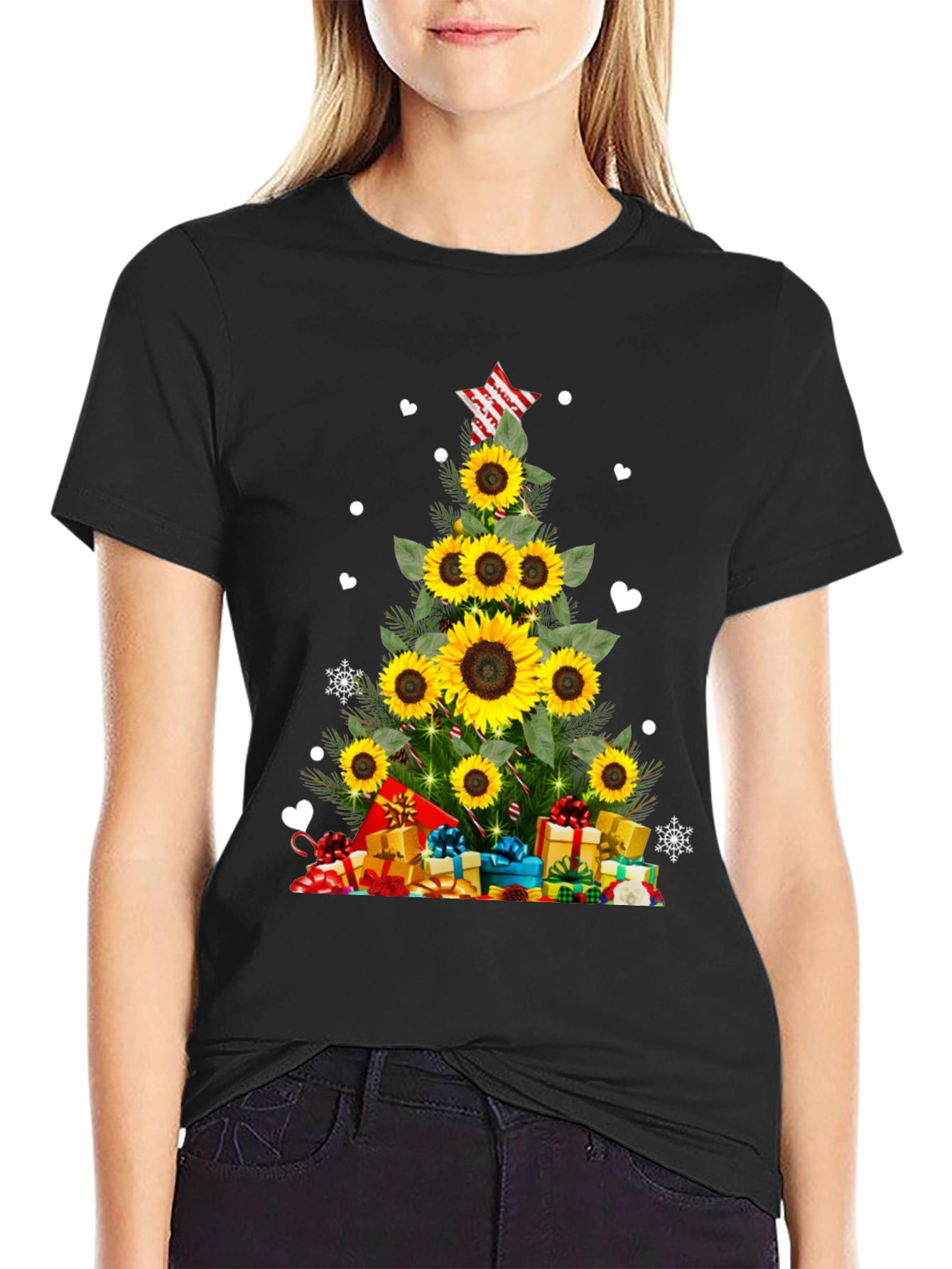 Sunflower Christmas Tree T-Shirt