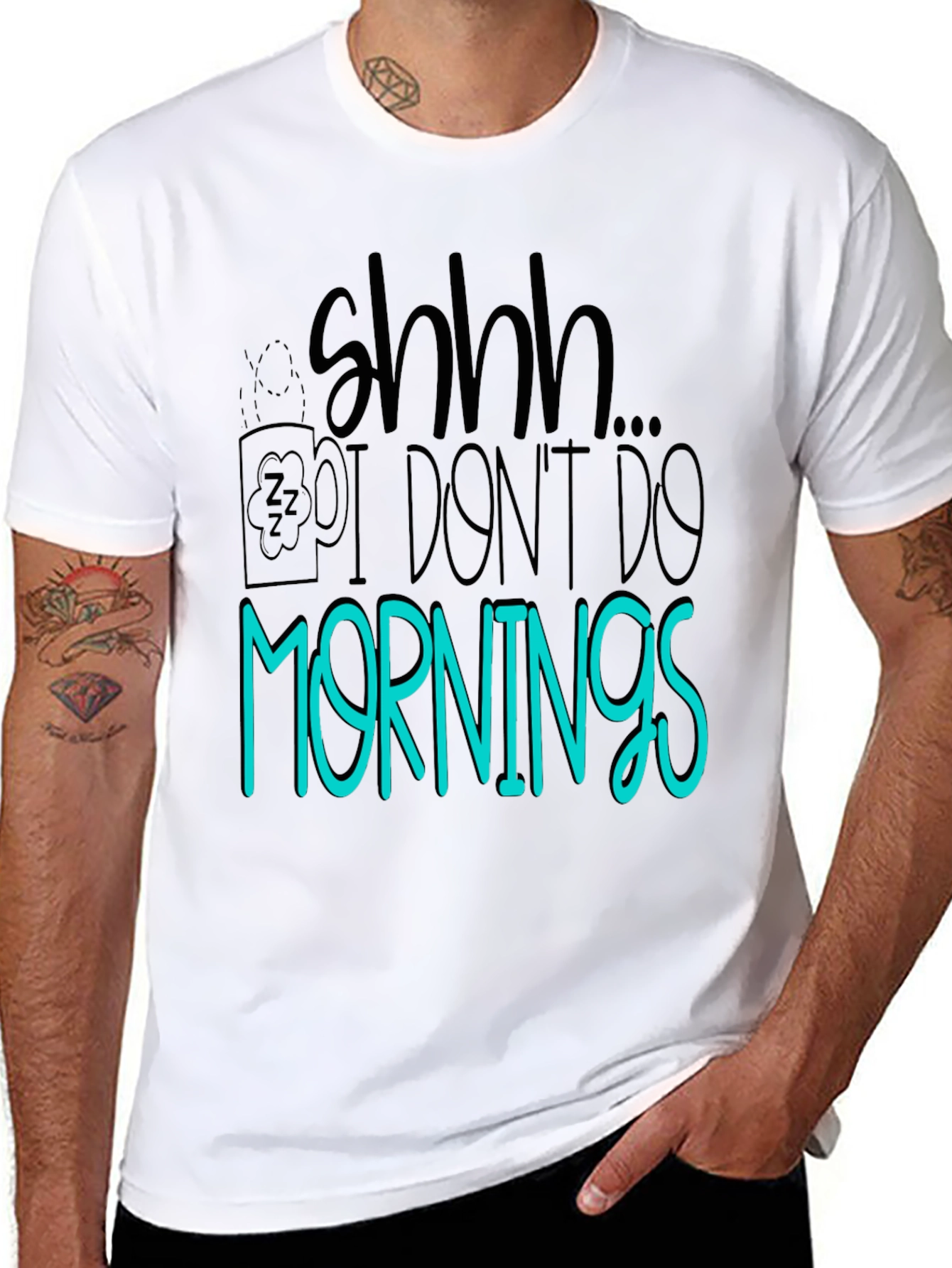 Shhh I Dont Do Mornings Graphic Tee