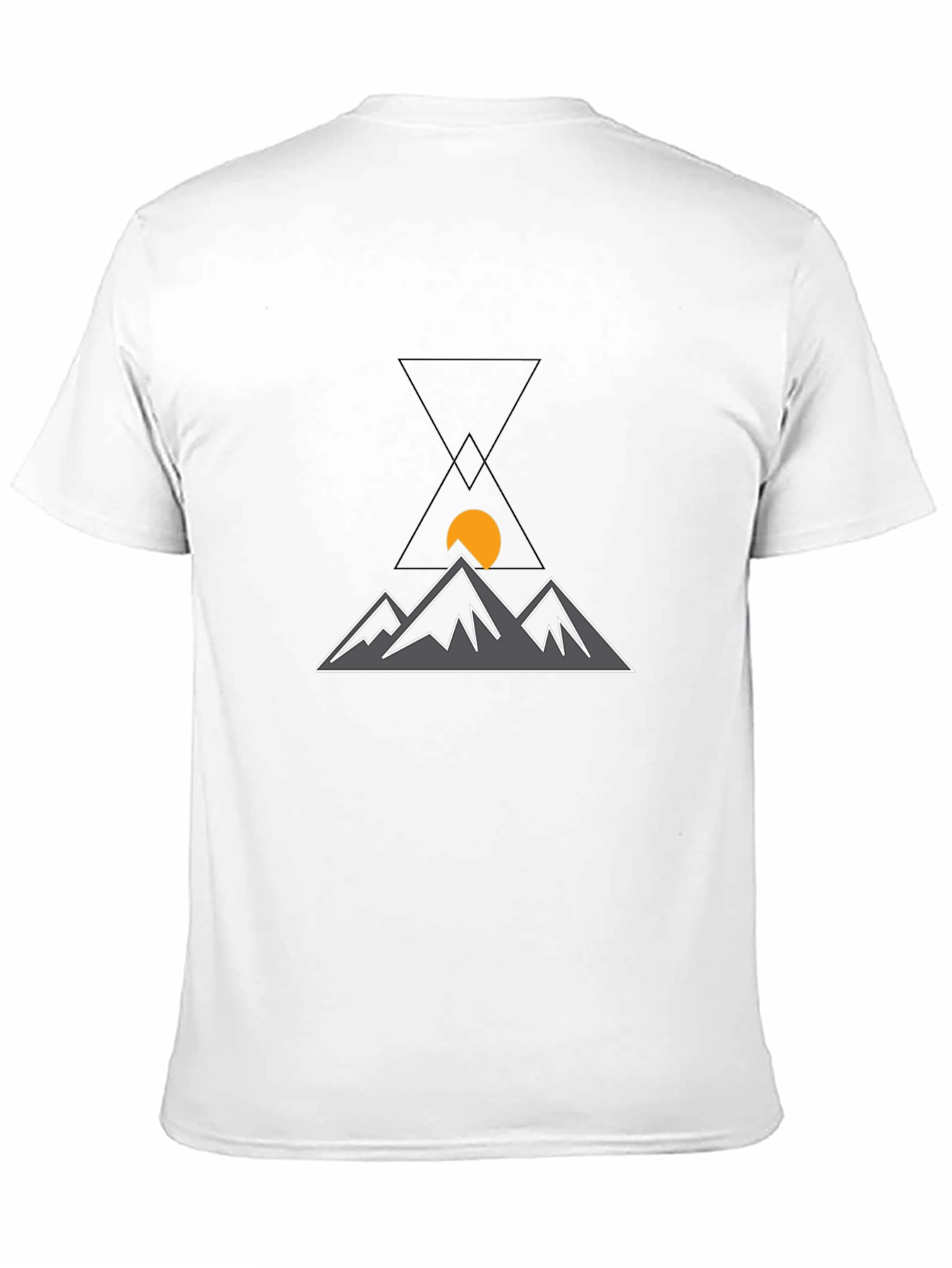 Geometric Mountain Sunset Black T-Shirt