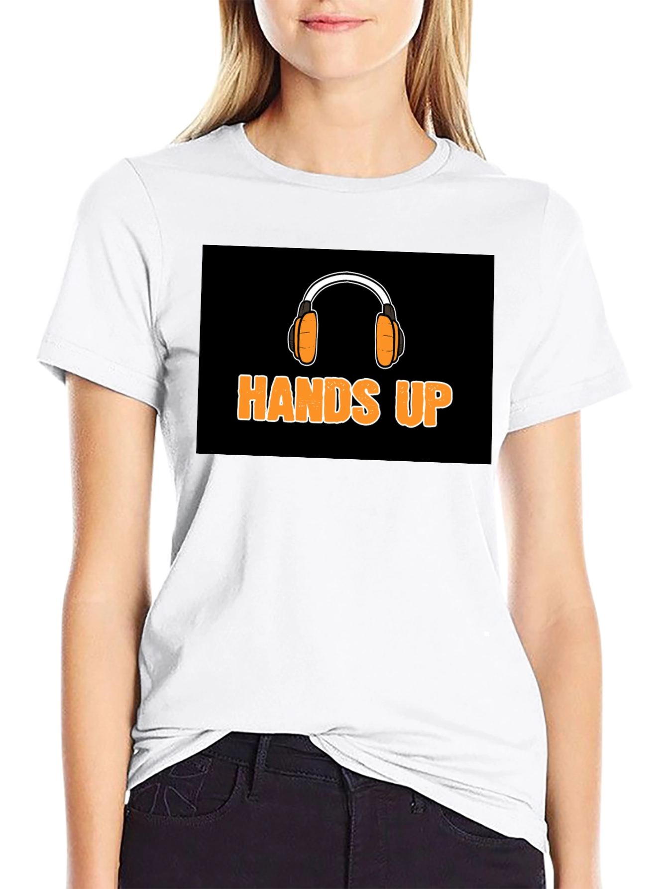 Hands Up Headphones Graphic T-Shirt