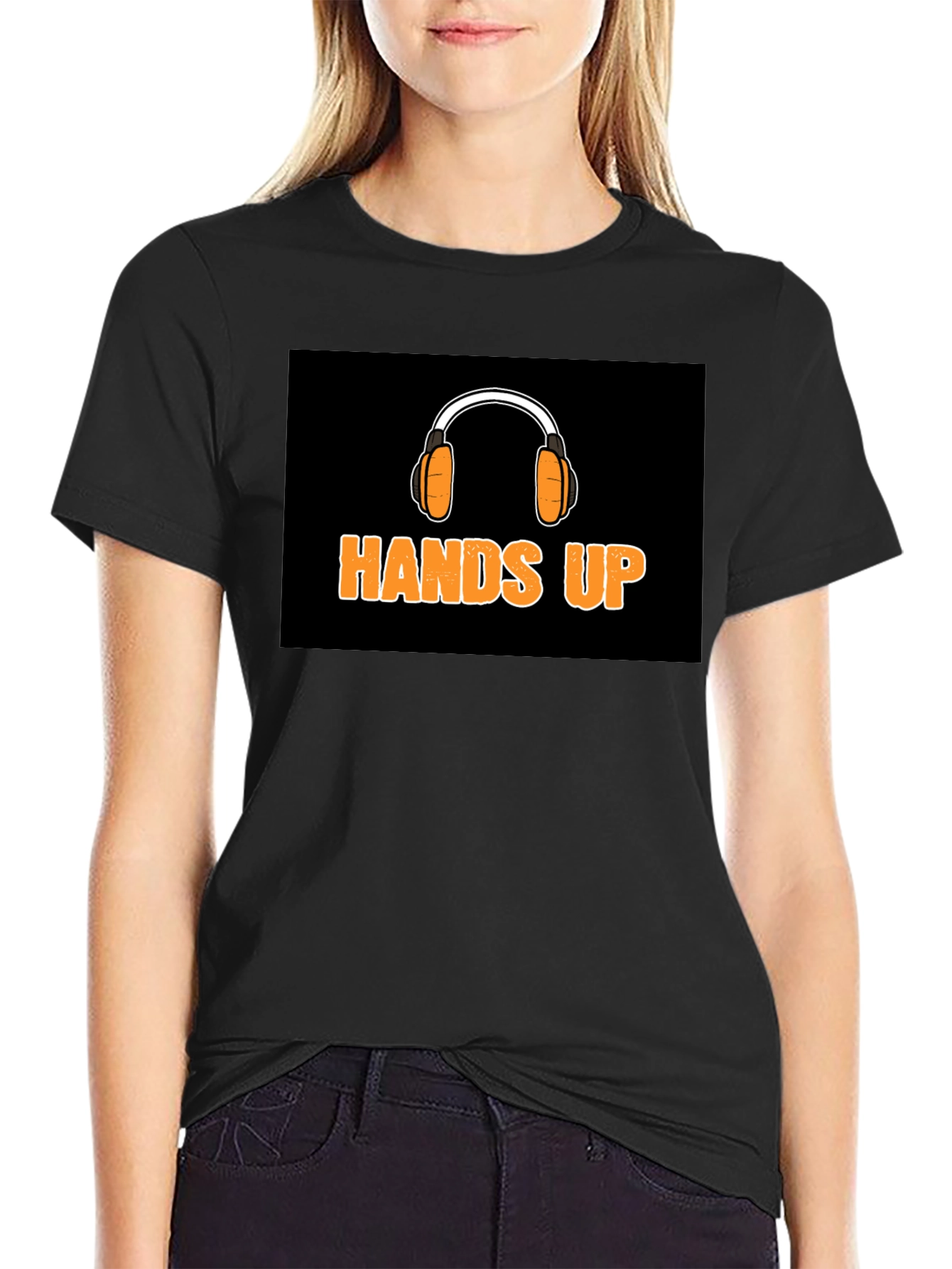 Hands Up Headphones Graphic T-Shirt