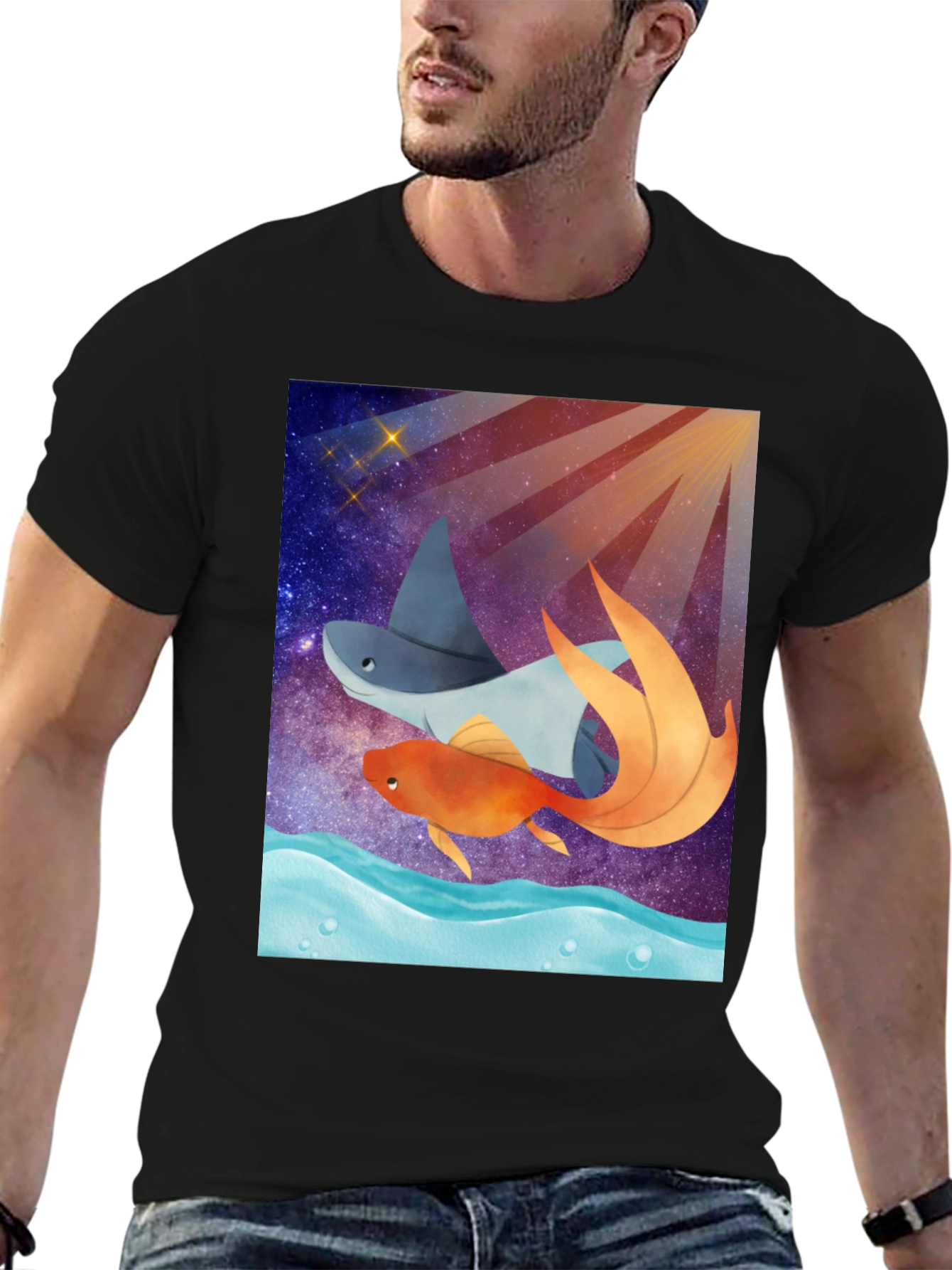 Cosmic Fish & Ray Graphic Tee