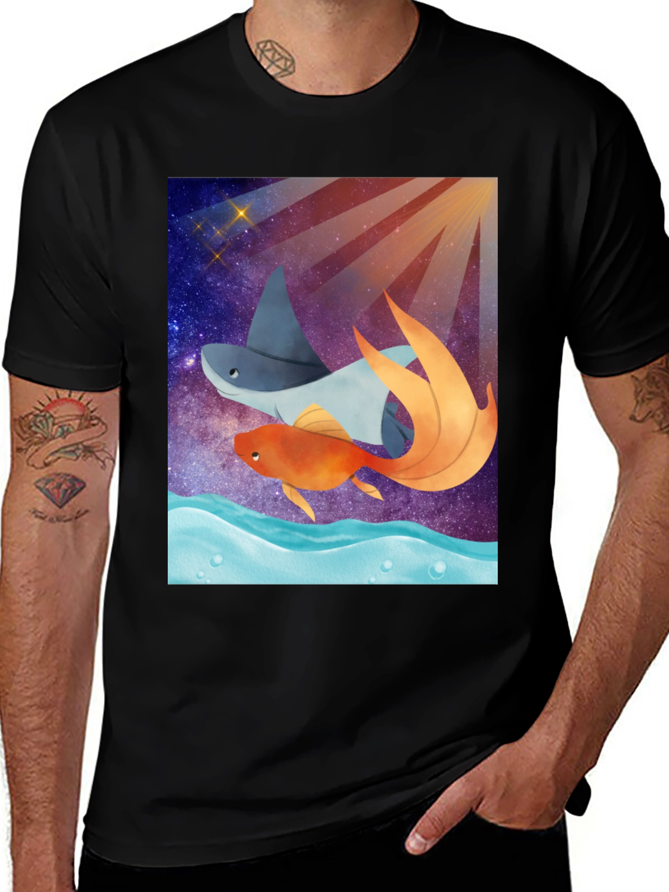 Cosmic Fish & Ray Graphic Tee