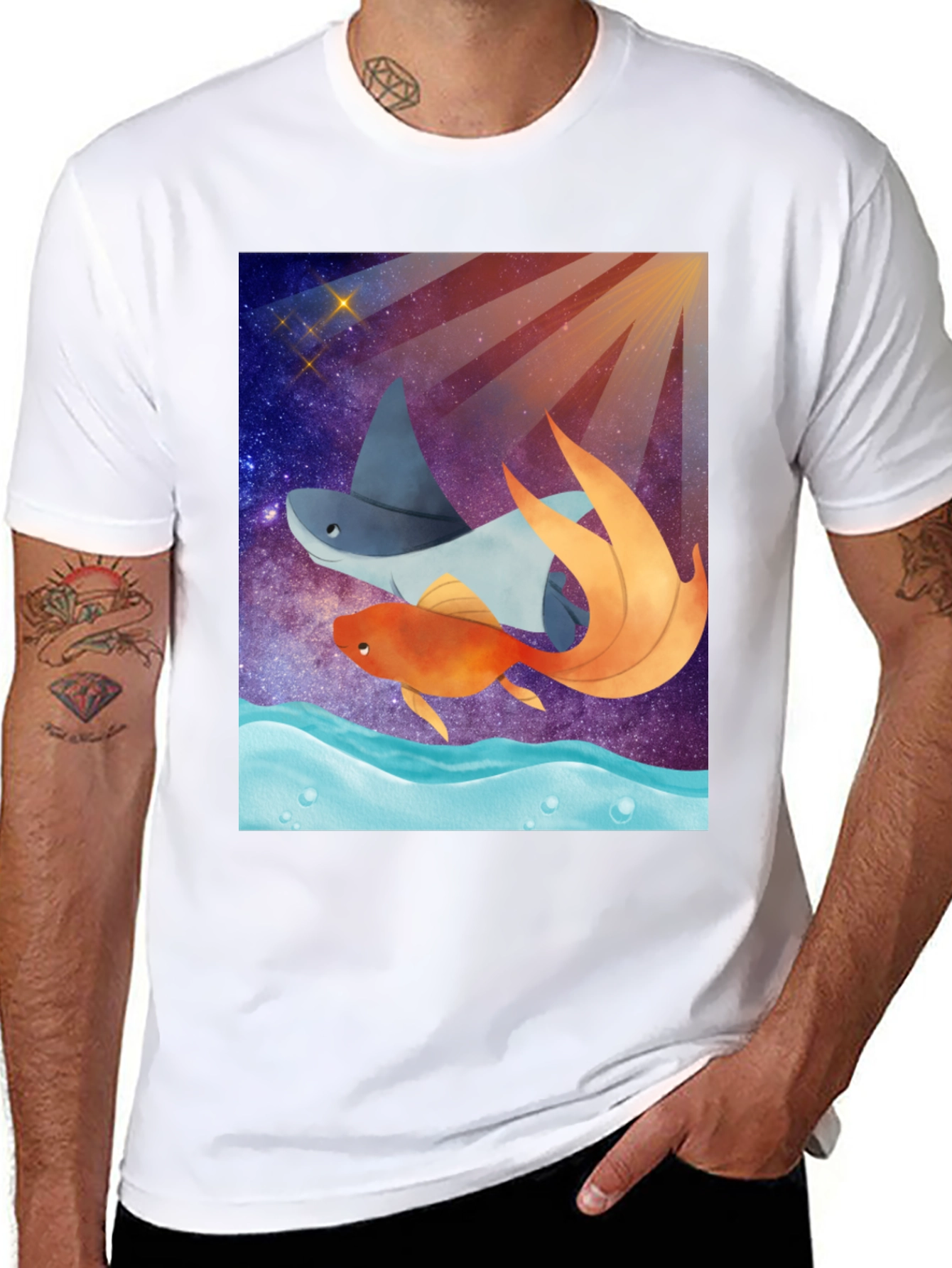 Cosmic Fish & Ray Graphic Tee