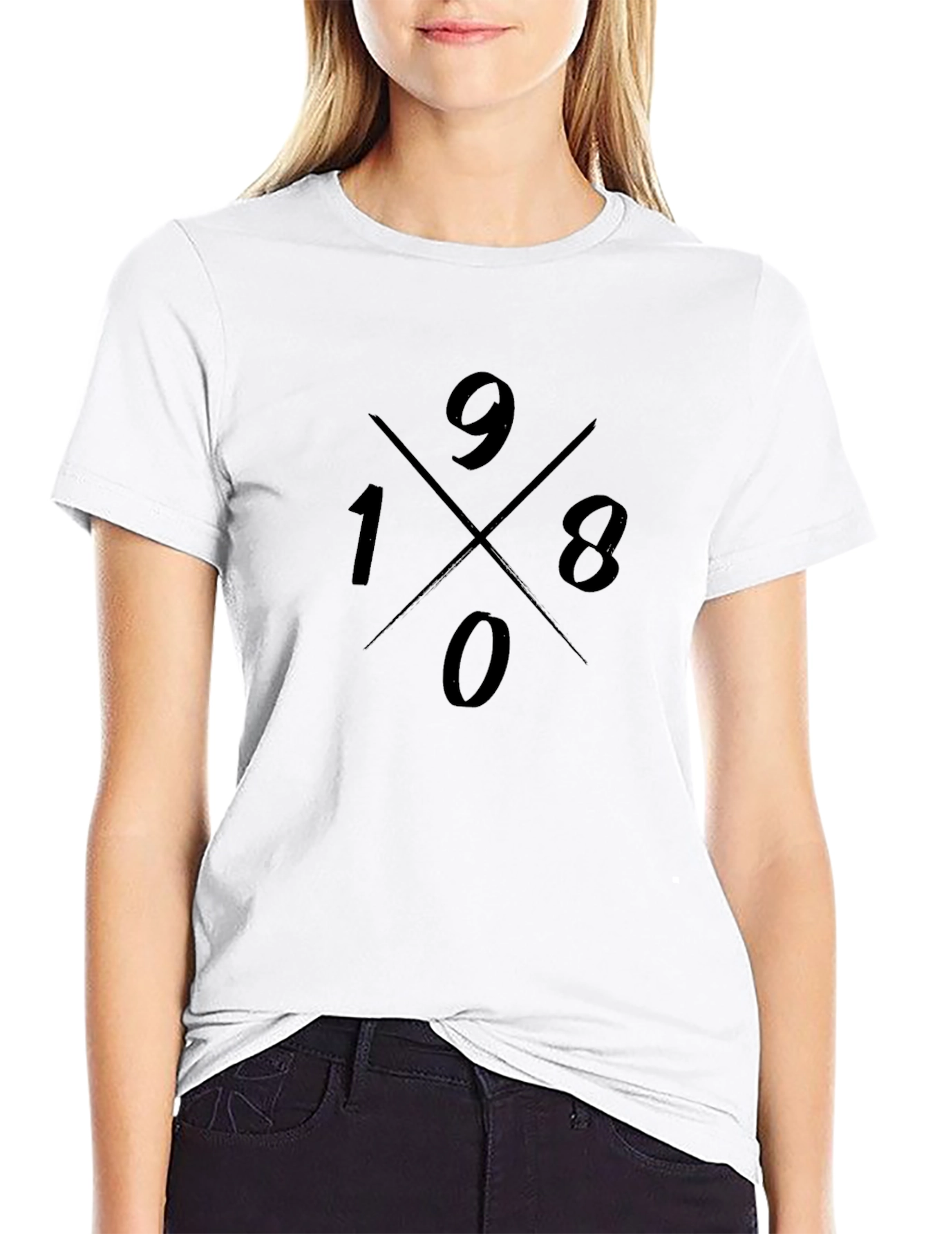 9180 Graphic Print Black T-Shirt