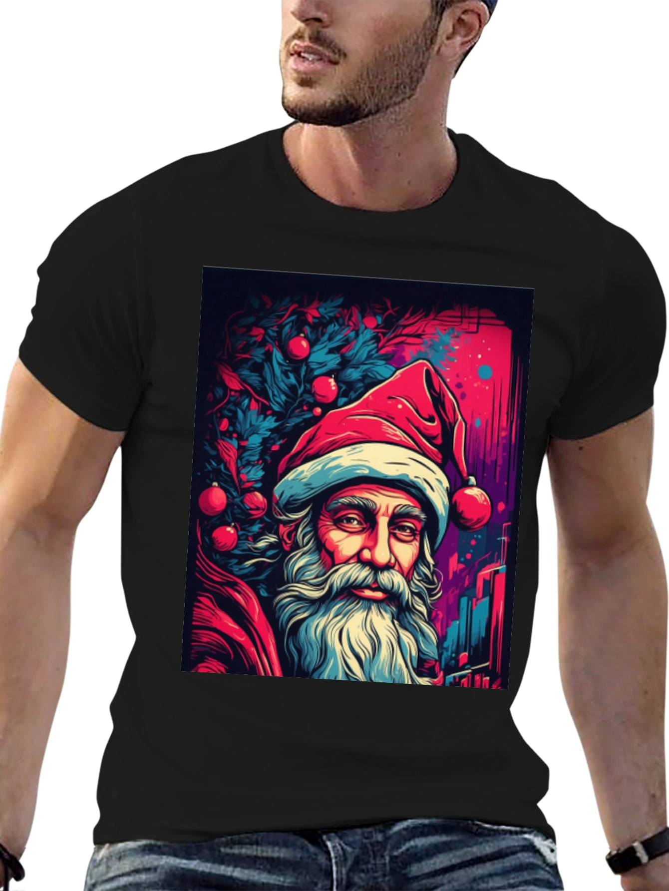 Santa T-Shirt - Christmas Graphic Tee