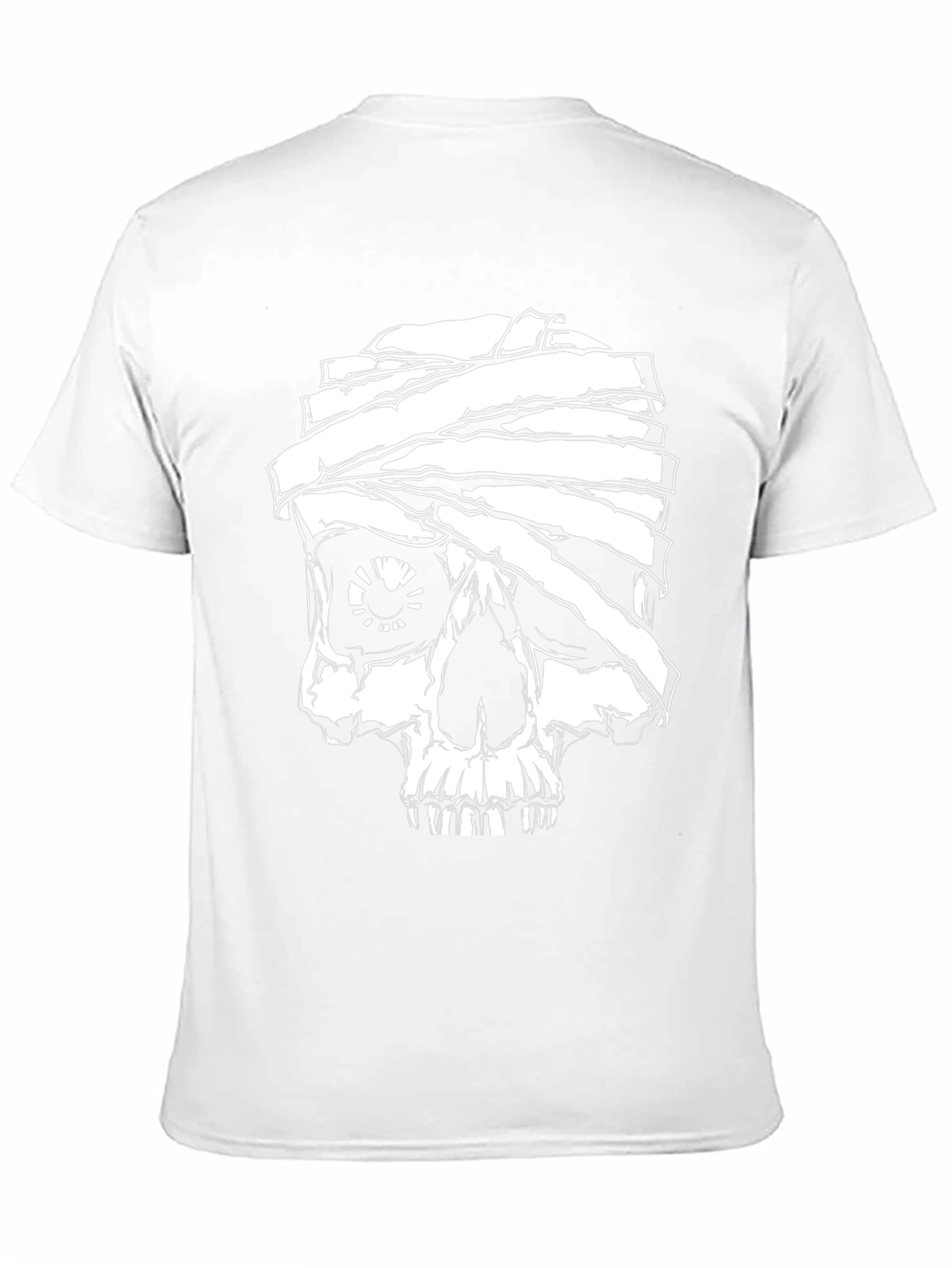 Mummy Skull Graphic Tee - Black Cotton T-Shirt