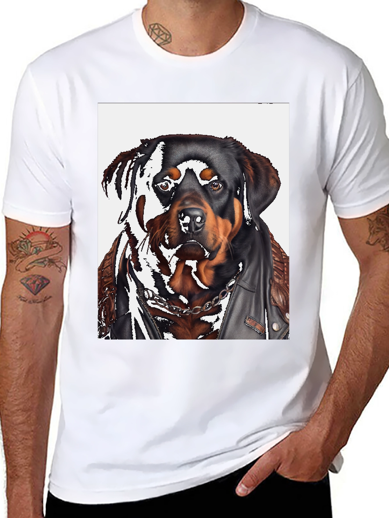 Rottweiler Biker T-Shirt
