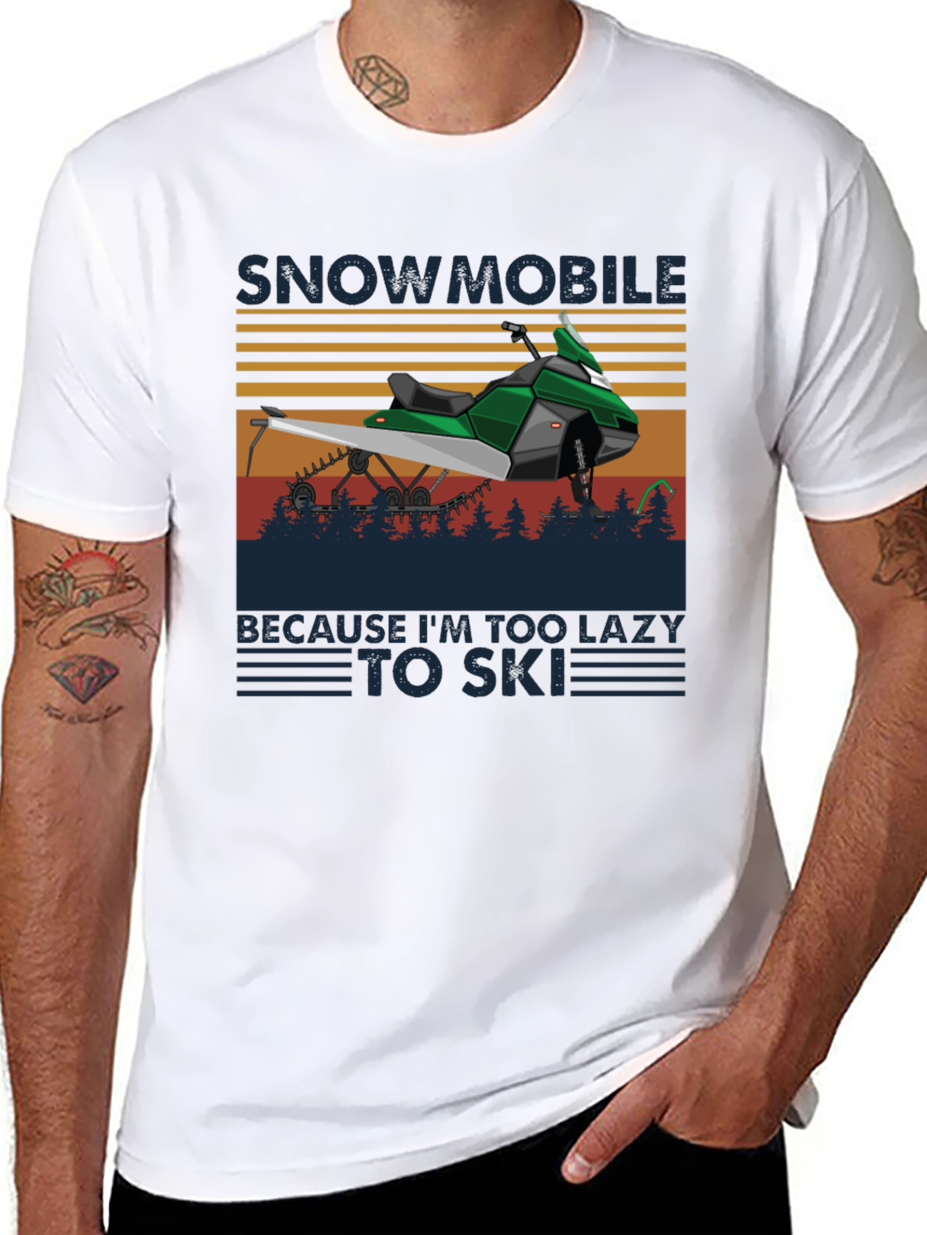 Snowmobile Lazy to Ski T-Shirt