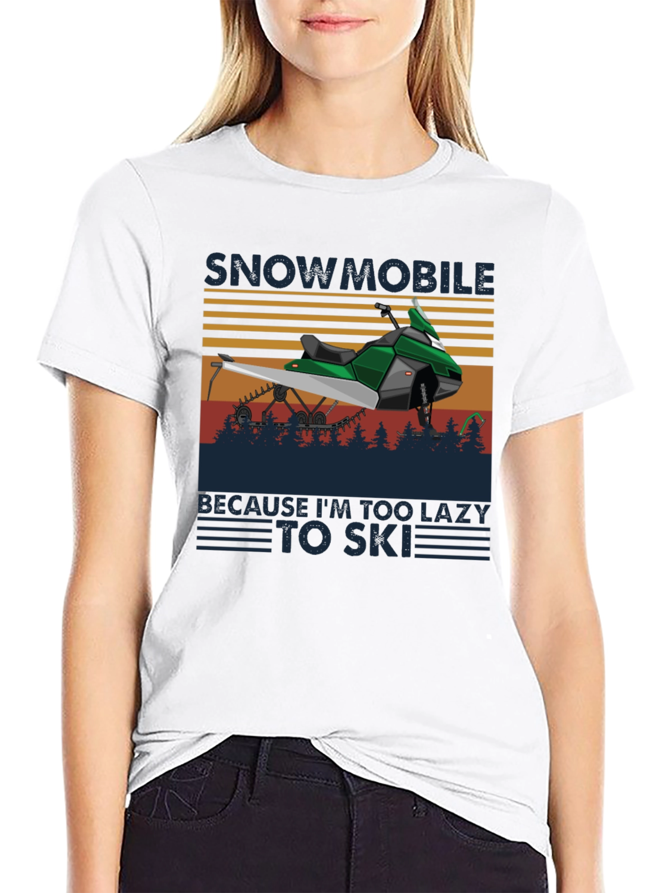 Snowmobile Lazy to Ski T-Shirt