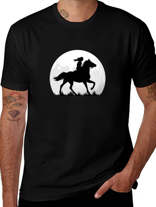 Horse & Rider Silhouette Moon Graphic Tee