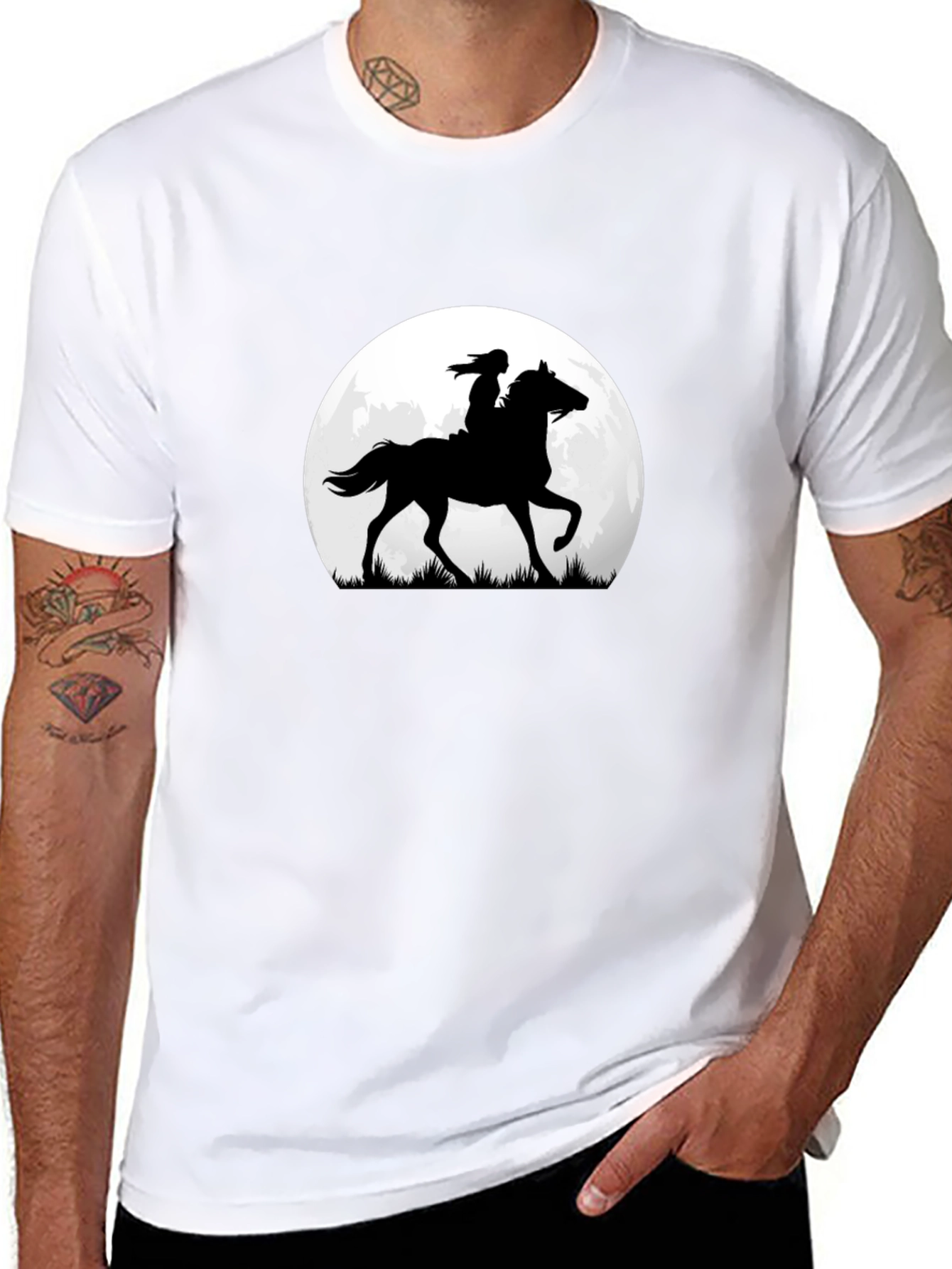 Horse & Rider Silhouette Moon Graphic Tee