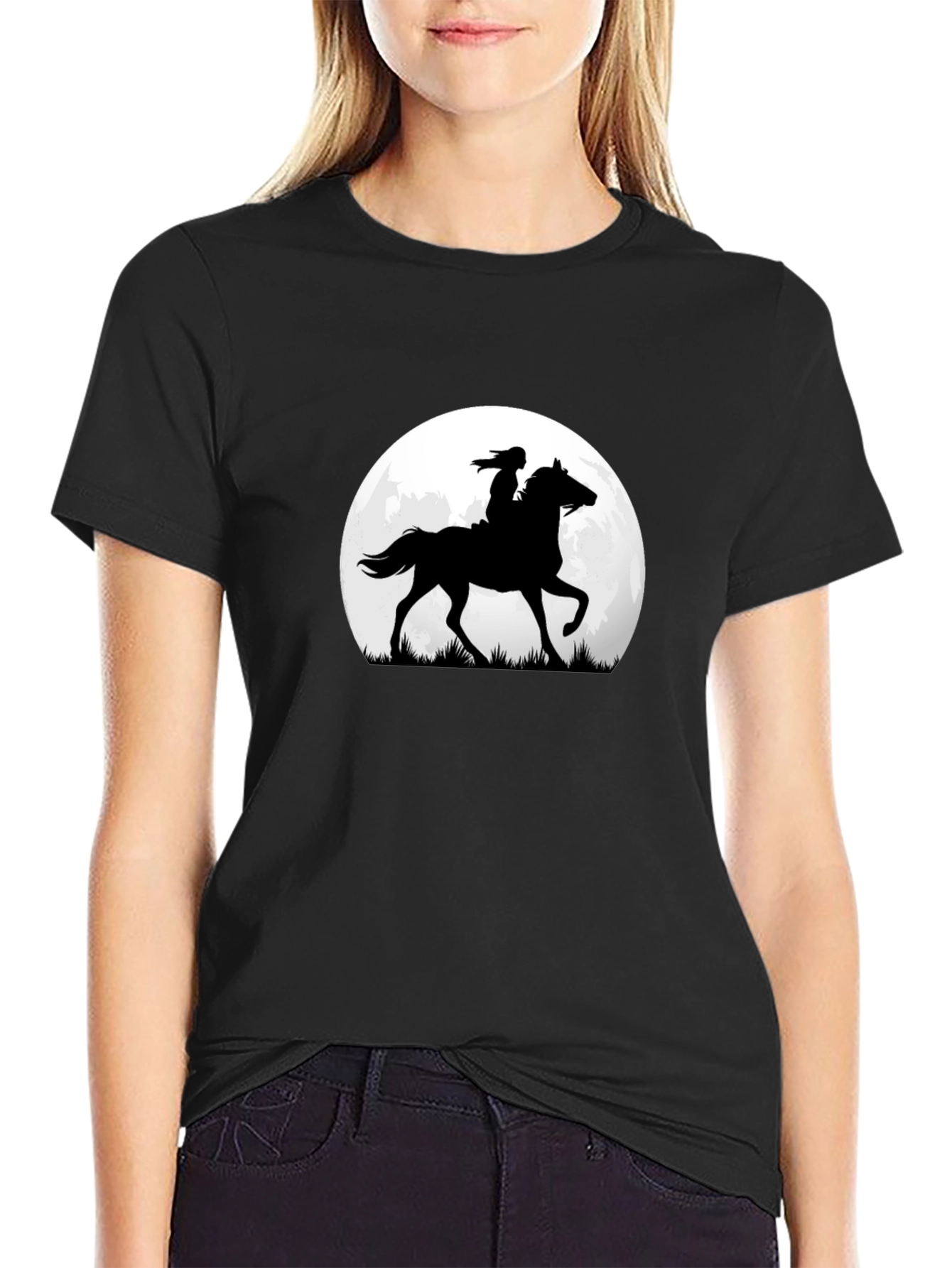 Horse & Rider Silhouette Moon Graphic Tee