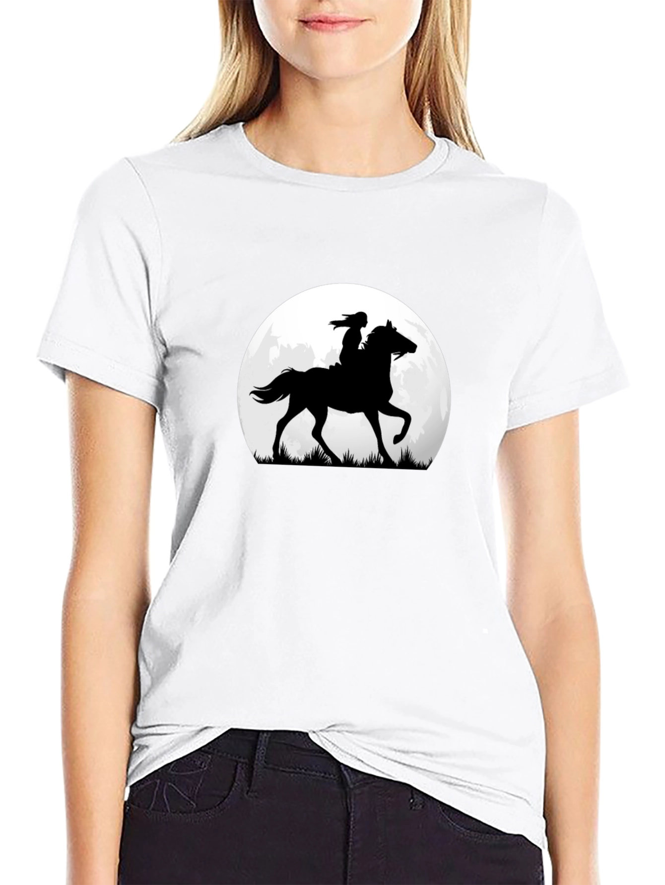 Horse & Rider Silhouette Moon Graphic Tee