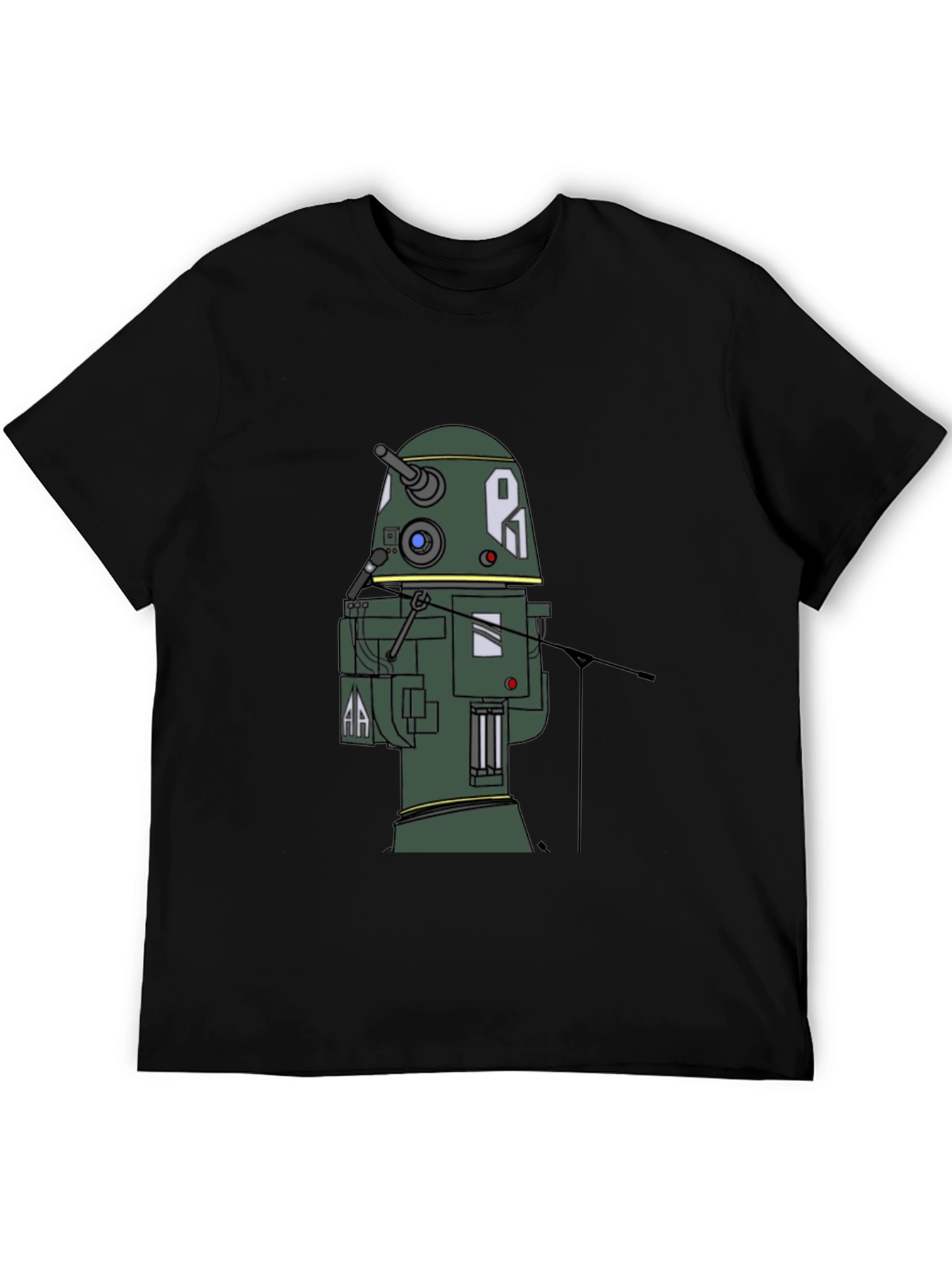 Robot T-Shirt - Black Cotton Blend Tee