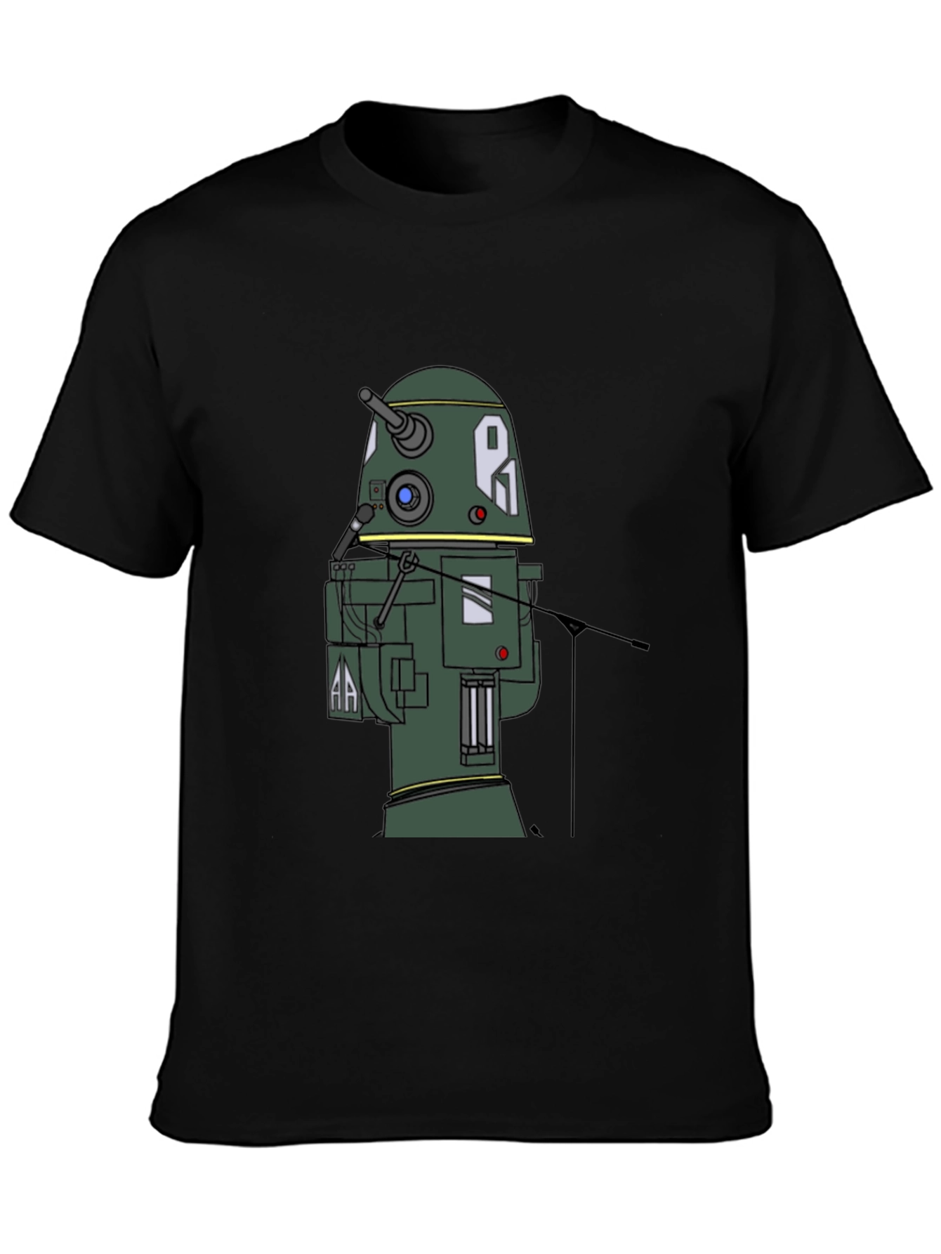 Robot T-Shirt - Black Cotton Blend Tee