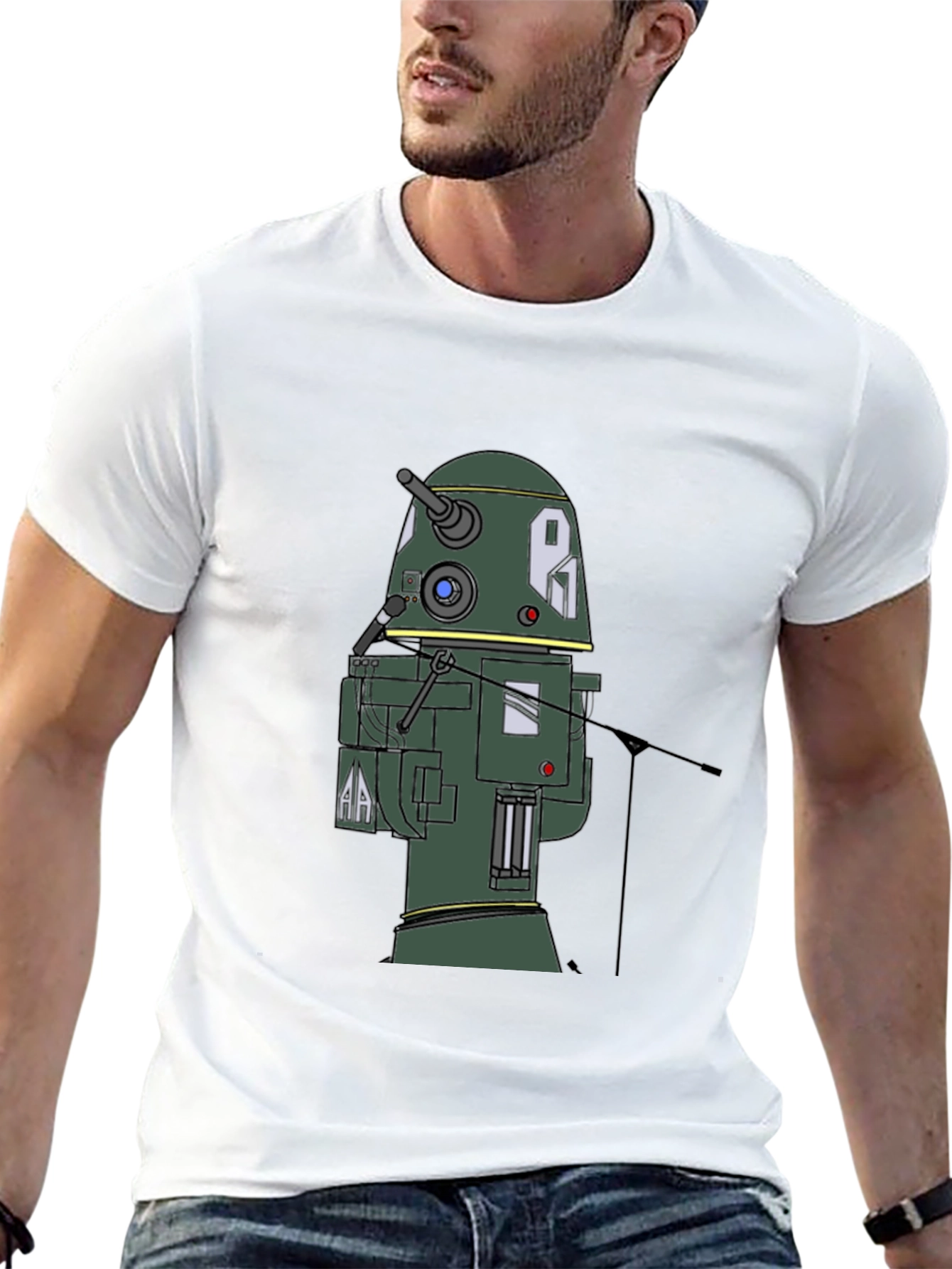 Robot T-Shirt - Black Cotton Blend Tee