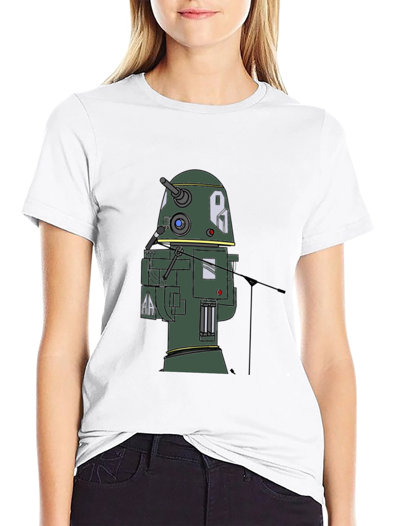 Robot T-Shirt - Black Cotton Blend Tee