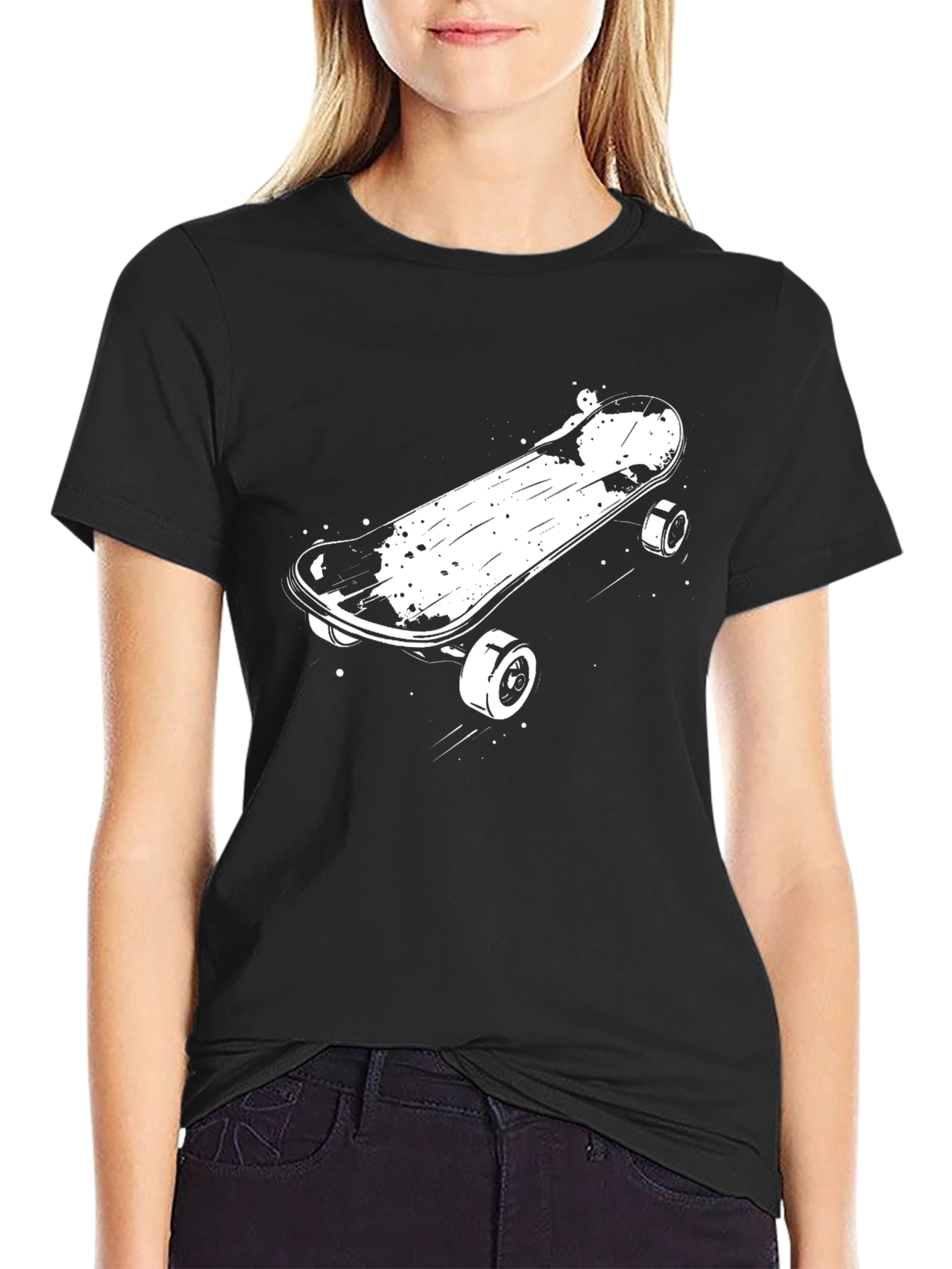 Skateboarding Graphic Tee - Black