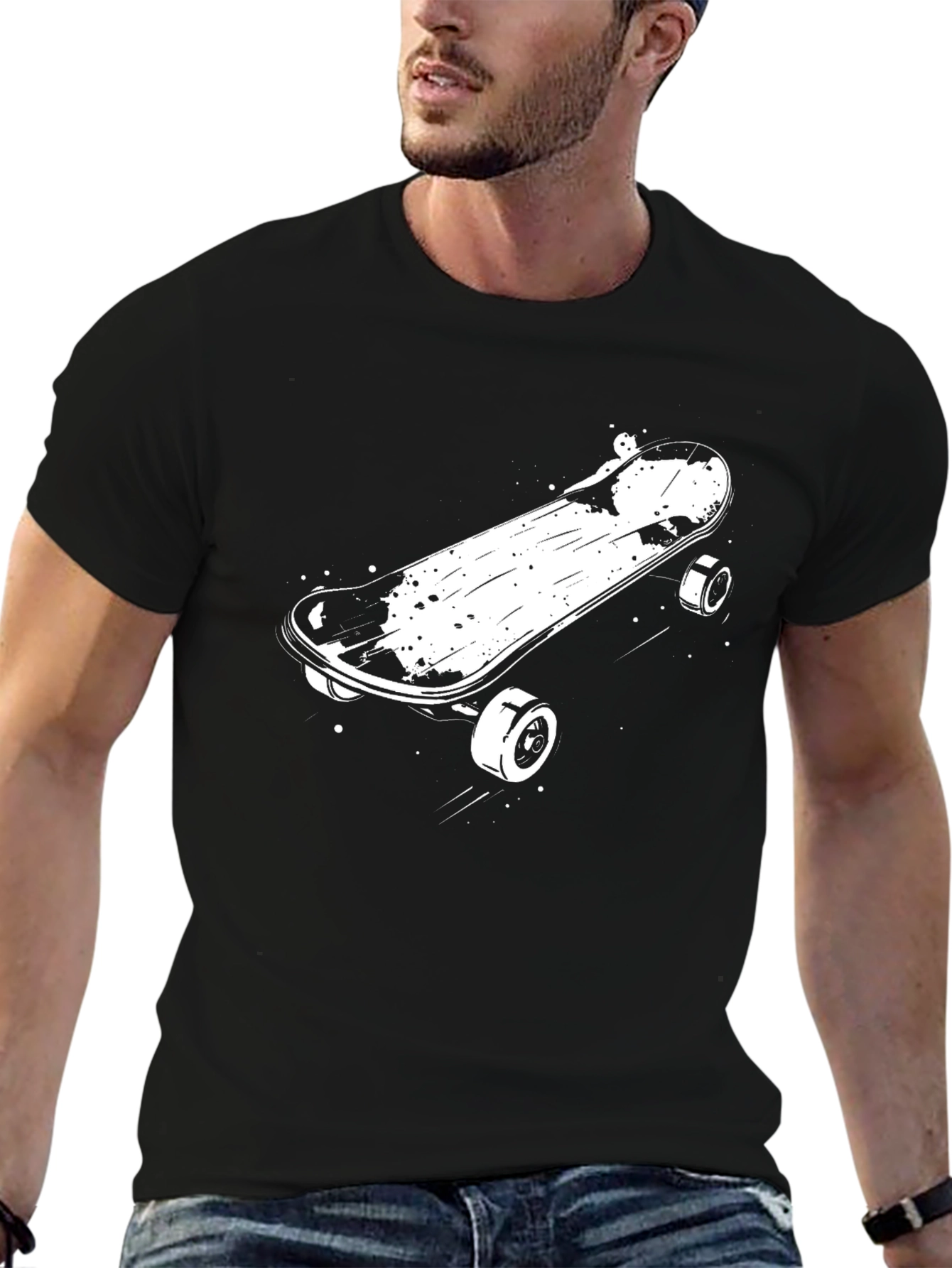 Skateboarding Graphic Tee - Black