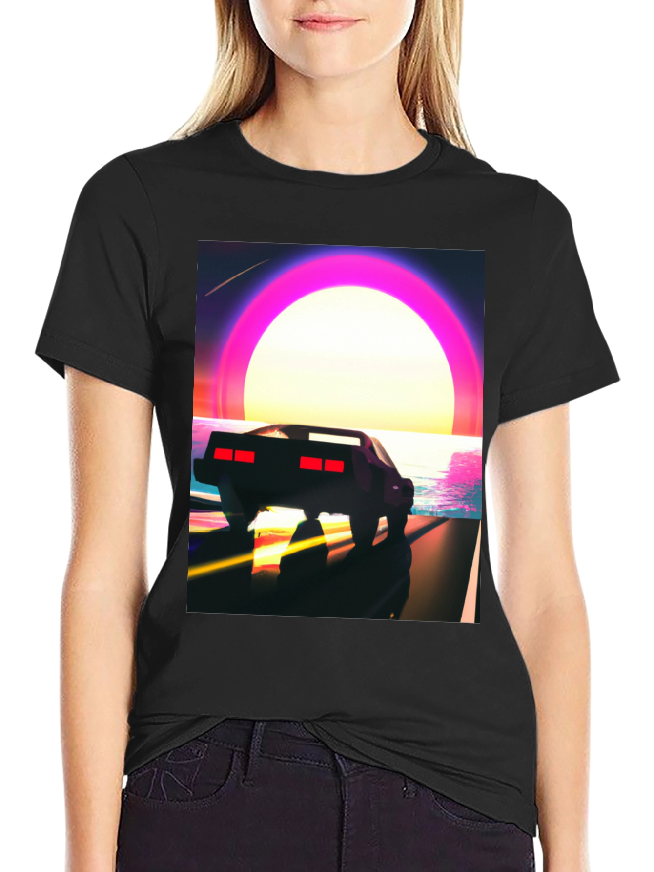Retro Sunset Drive T-Shirt - Classic Car Design