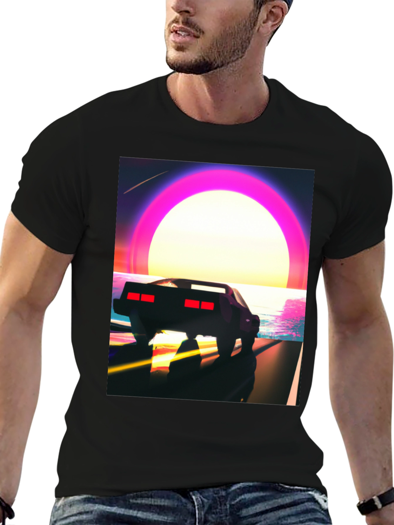 Retro Sunset Drive T-Shirt - Classic Car Design