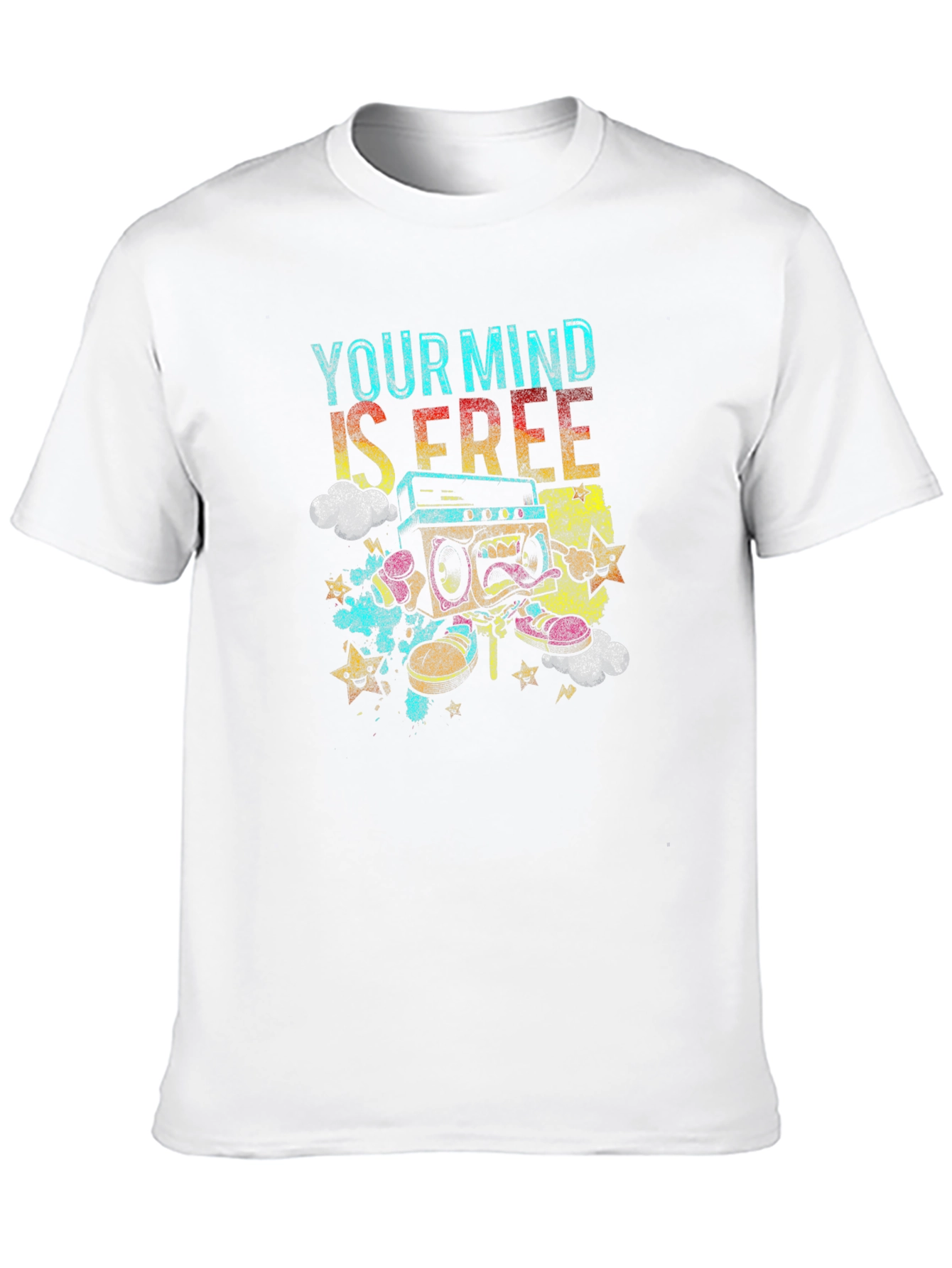 Mind Free Boombox T-Shirt: Funky Graphic Tee