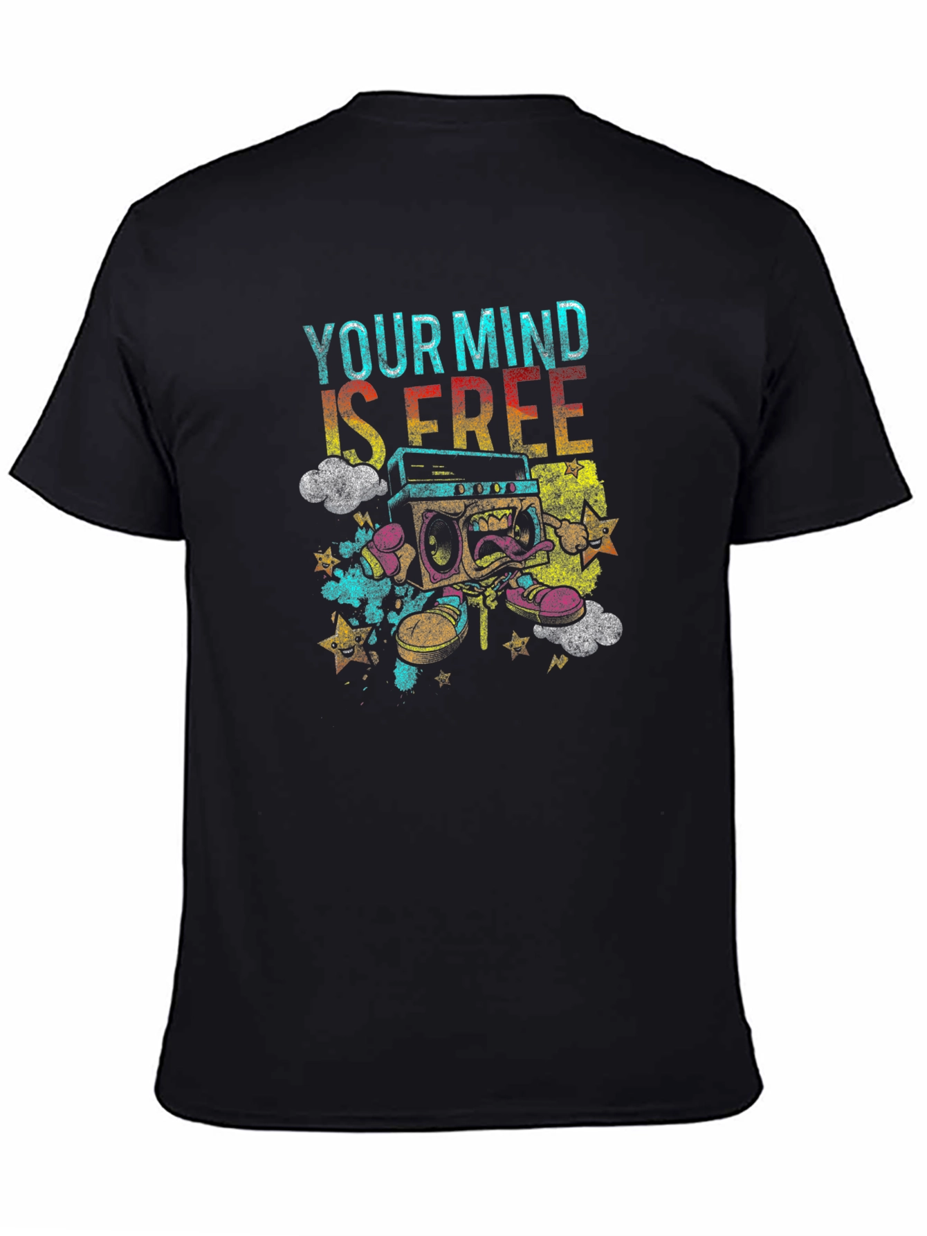 Mind Free Boombox T-Shirt: Funky Graphic Tee