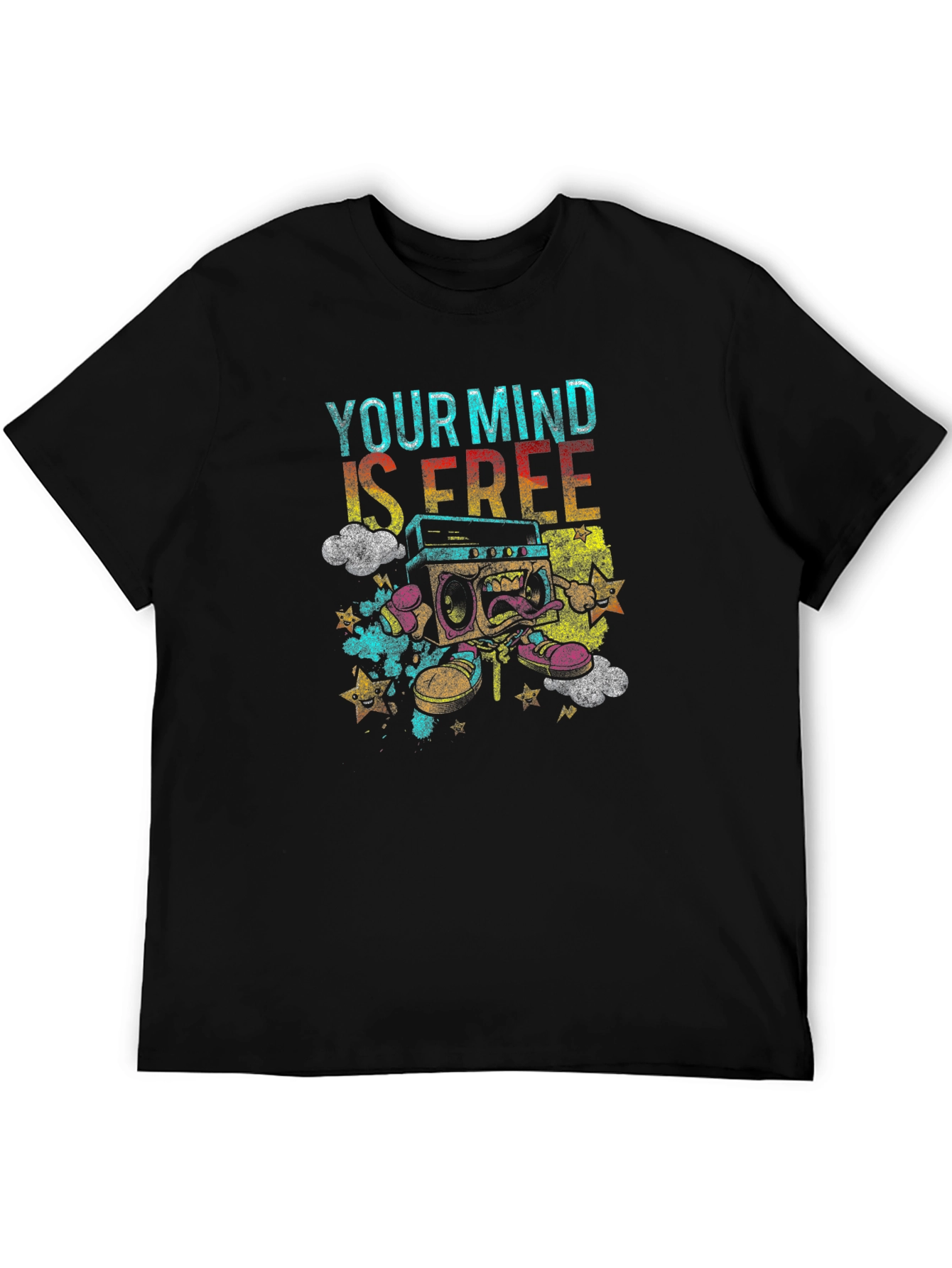 Mind Free Boombox T-Shirt: Funky Graphic Tee