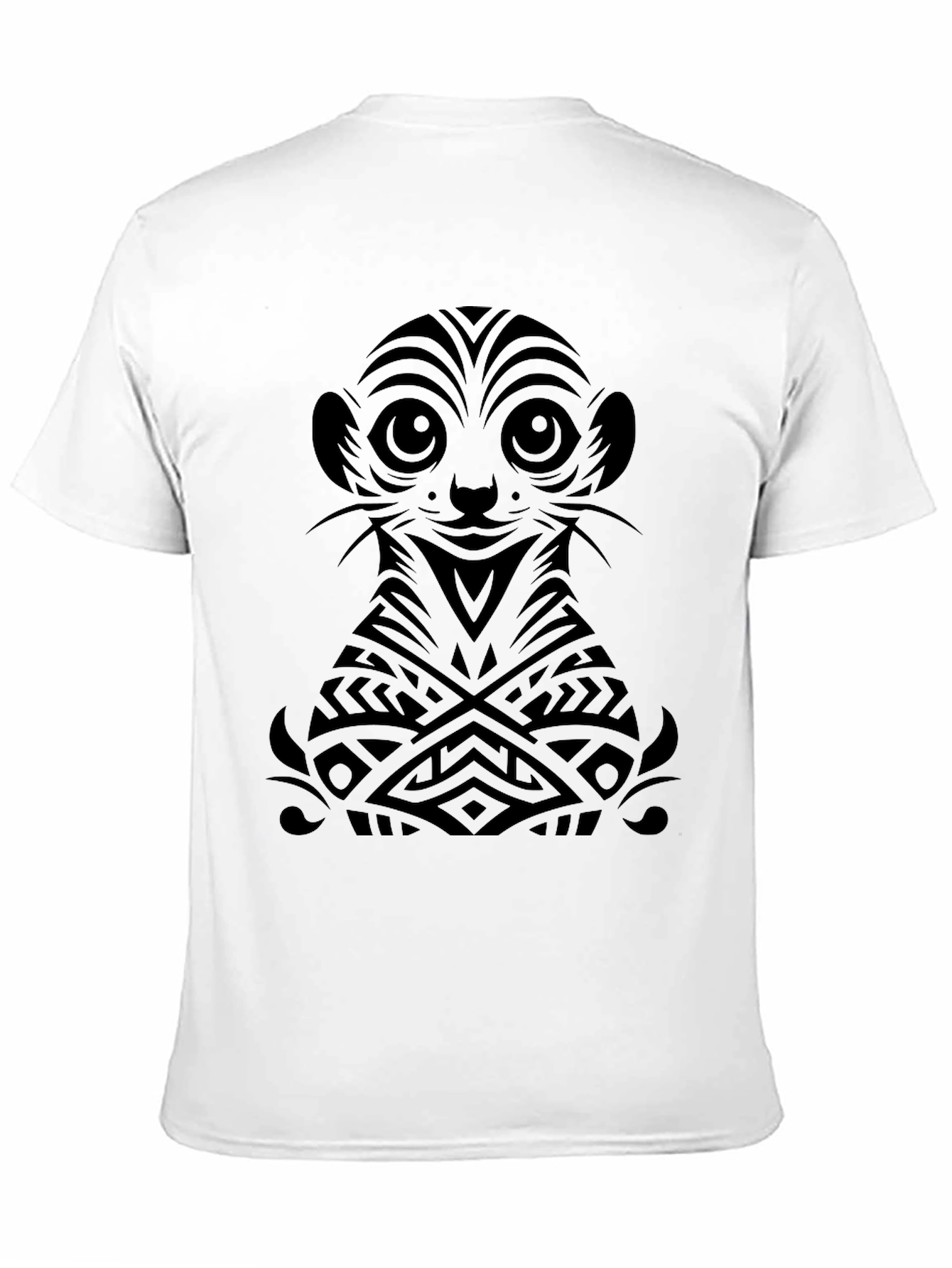 Tribal Meerkat Graphic T-Shirt - Black