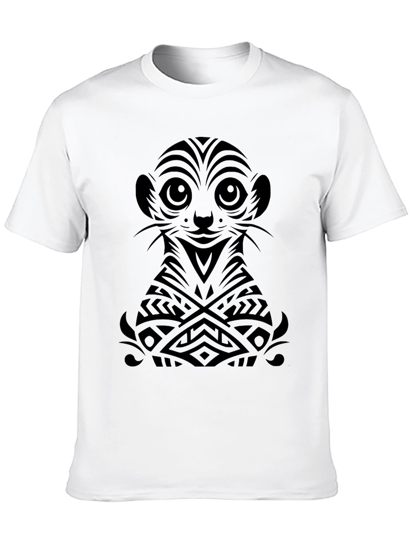 Tribal Meerkat Graphic T-Shirt - Black