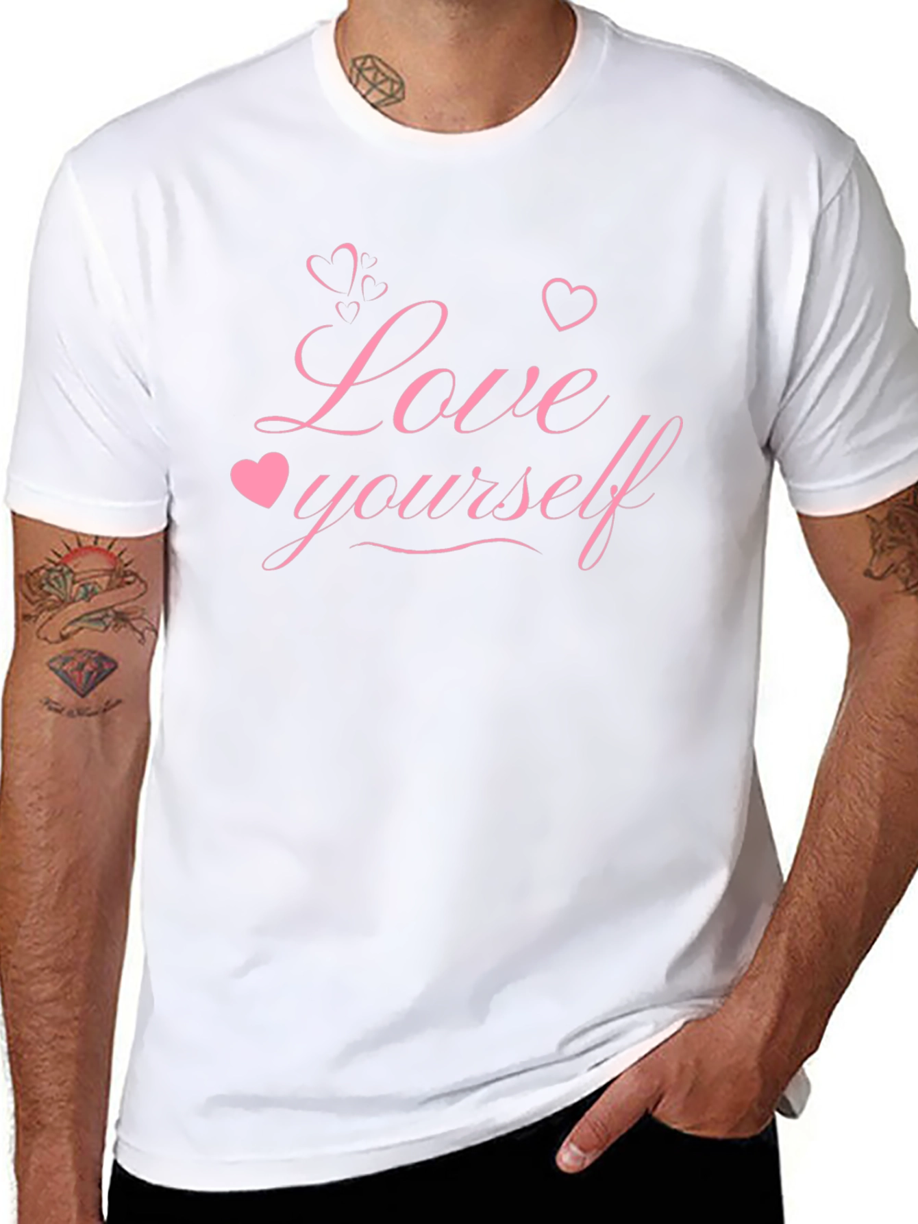 Love Yourself Graphic Tee - Black Cotton Blend