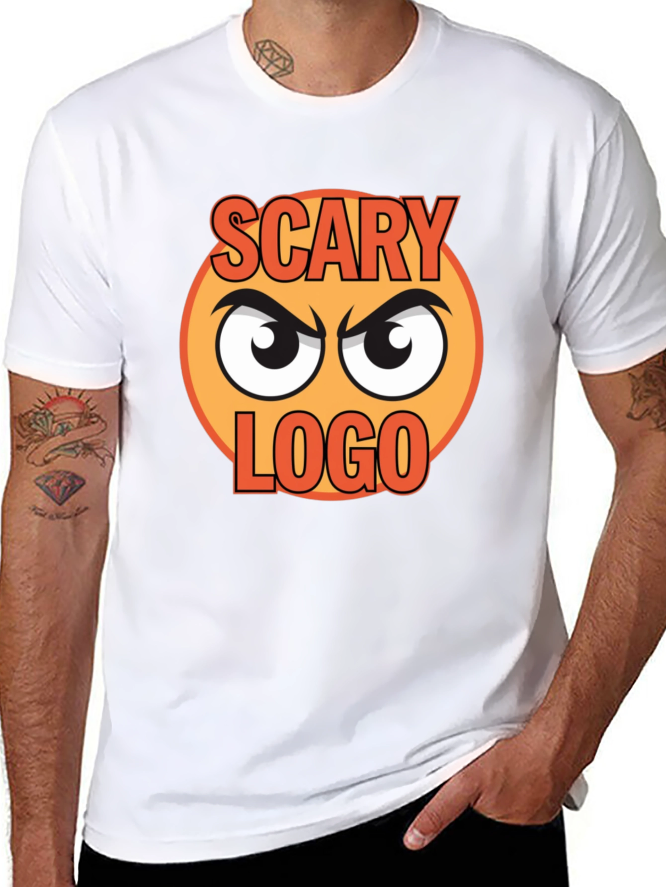Scary Logo Graphic Print Black T-Shirt
