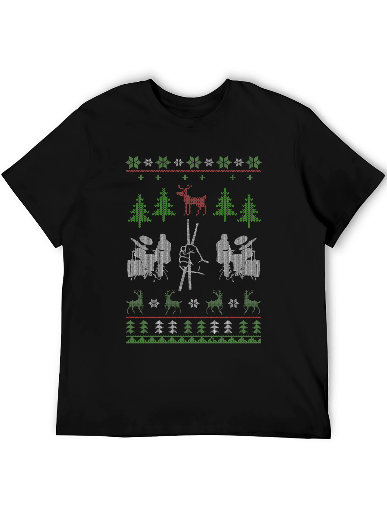 Drummer Ugly Christmas Sweater T-Shirt