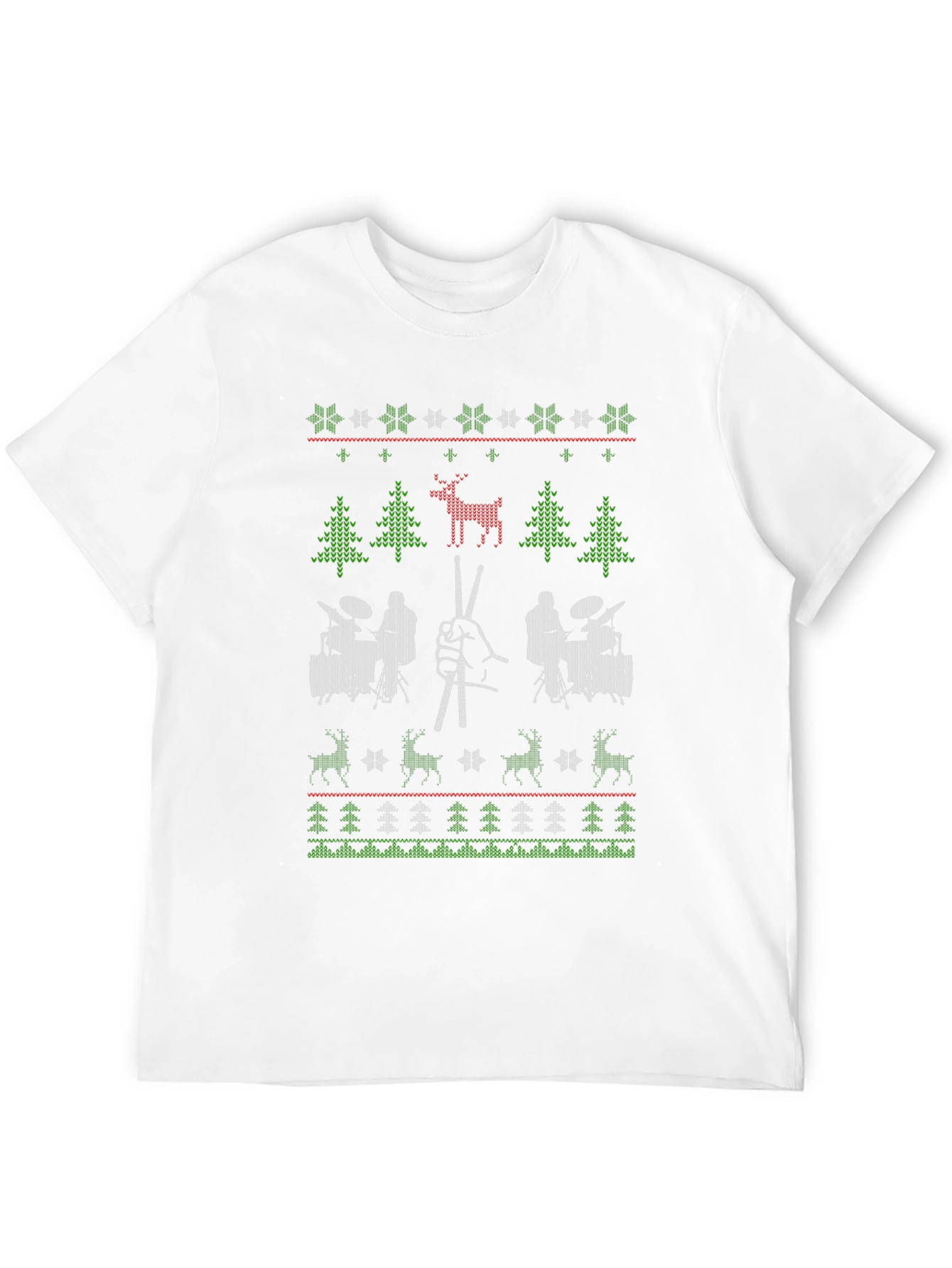 Drummer Ugly Christmas Sweater T-Shirt