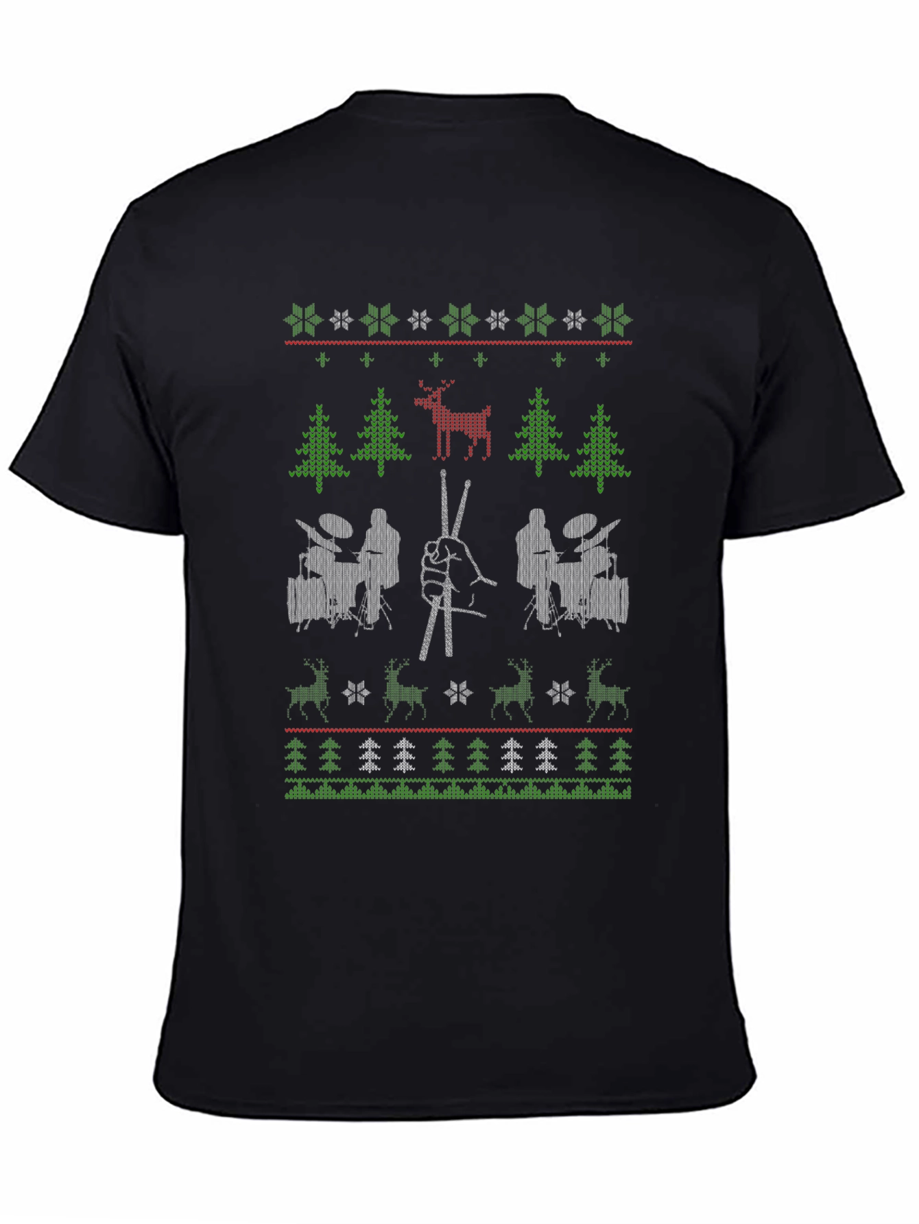 Drummer Ugly Christmas Sweater T-Shirt