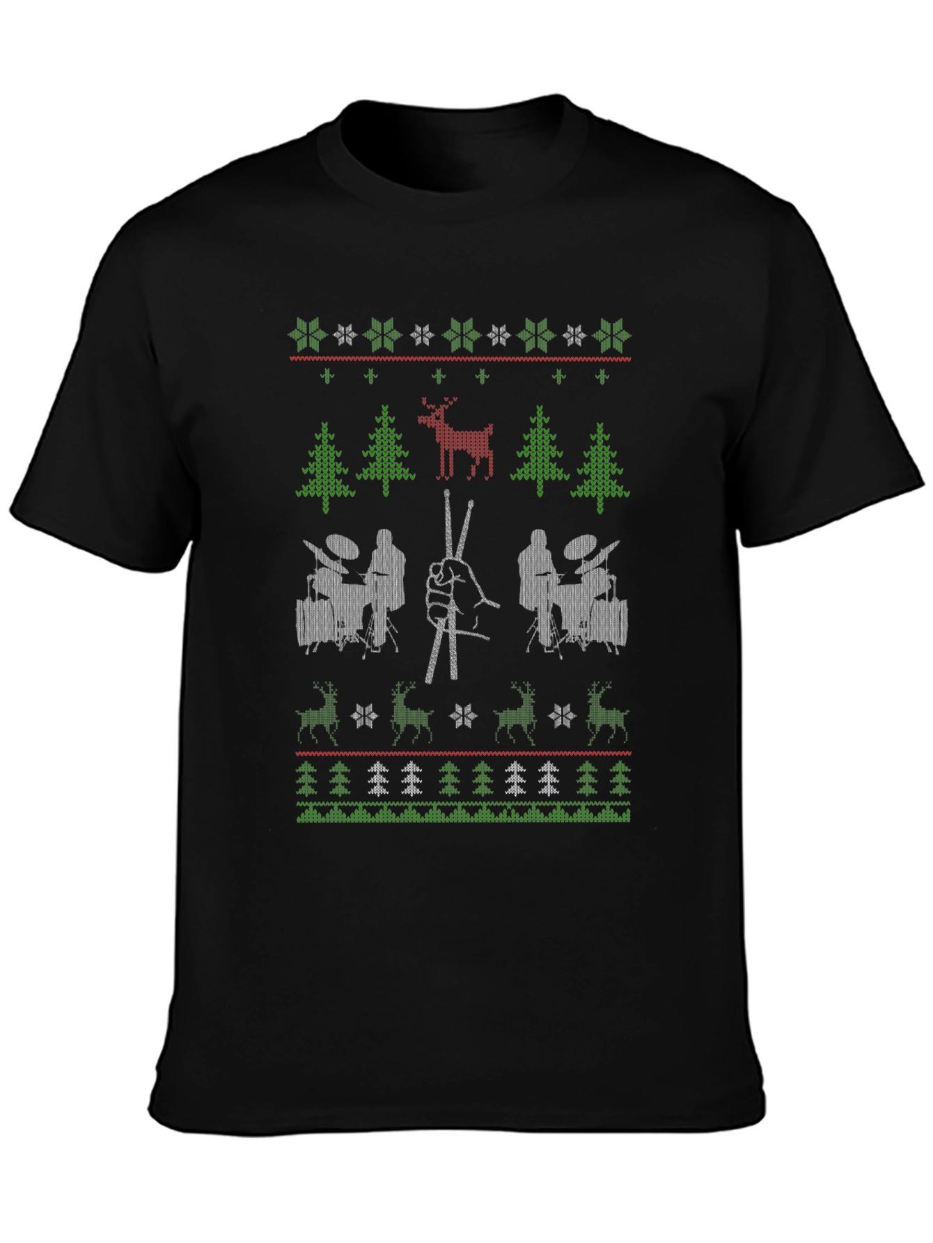 Drummer Ugly Christmas Sweater T-Shirt